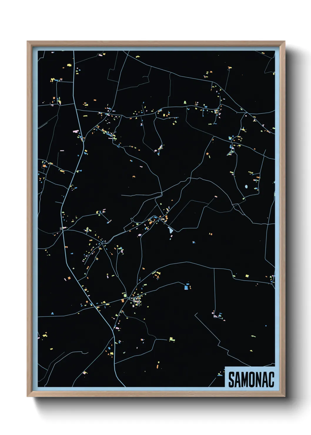 Une affiche de carte sur Samonac