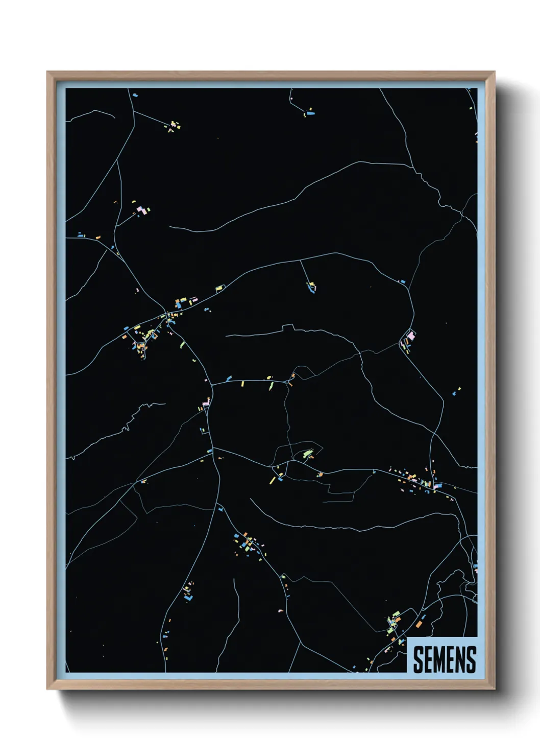 Une affiche de carte sur Semens