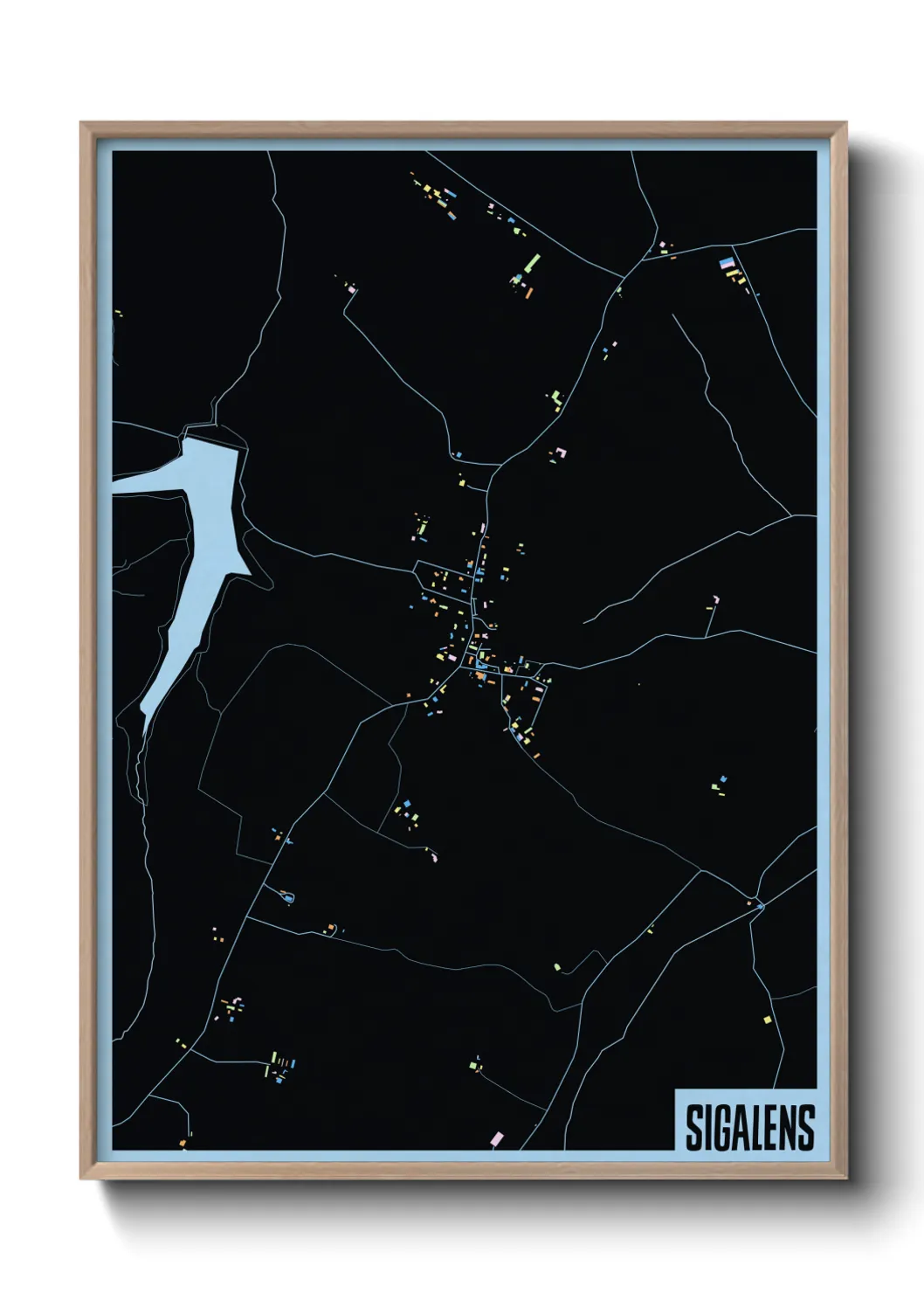 Une affiche de carte sur Sigalens