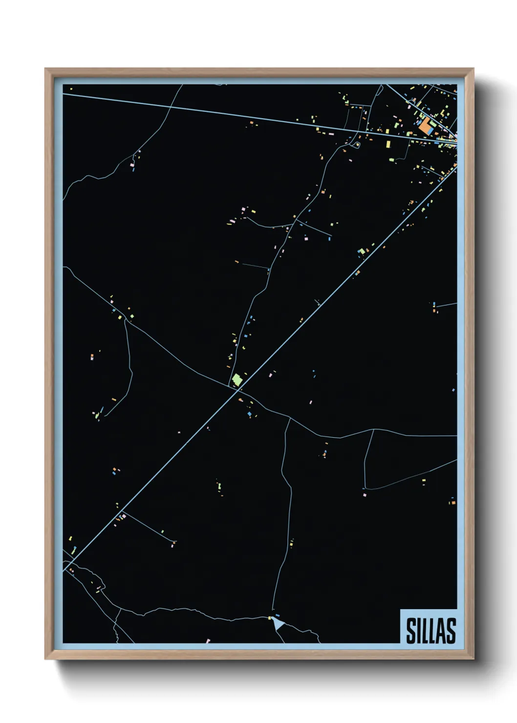 Une affiche de carte sur Sillas