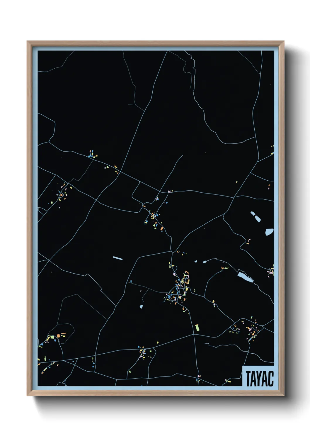 Une affiche de carte sur Tayac