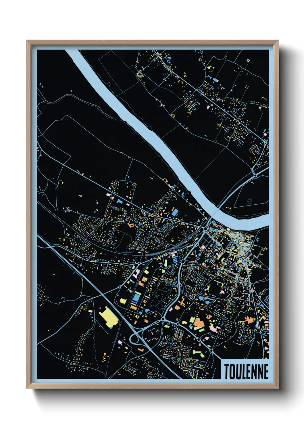 Une affiche de carte sur Toulenne