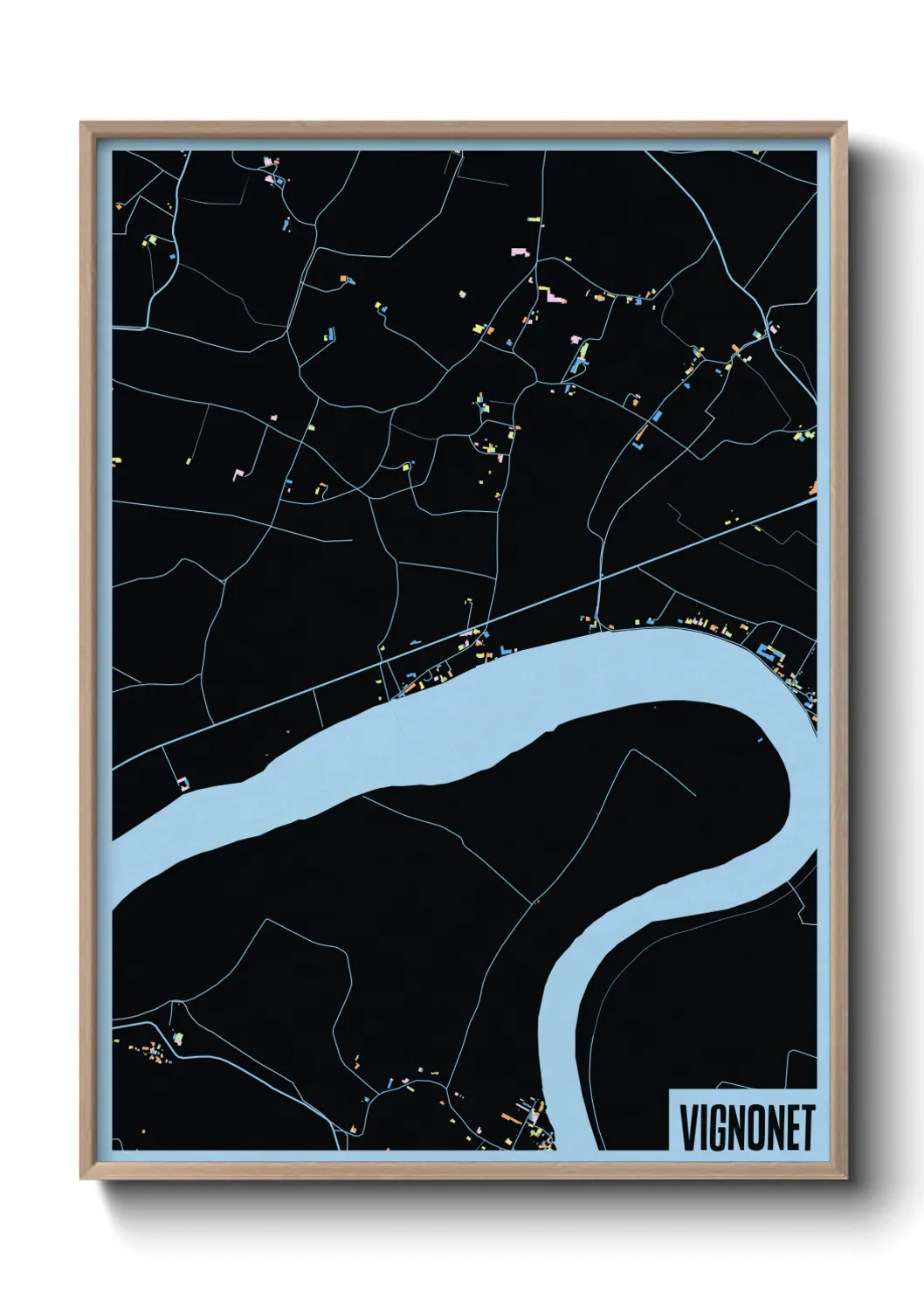 Une affiche de carte sur Vignonet