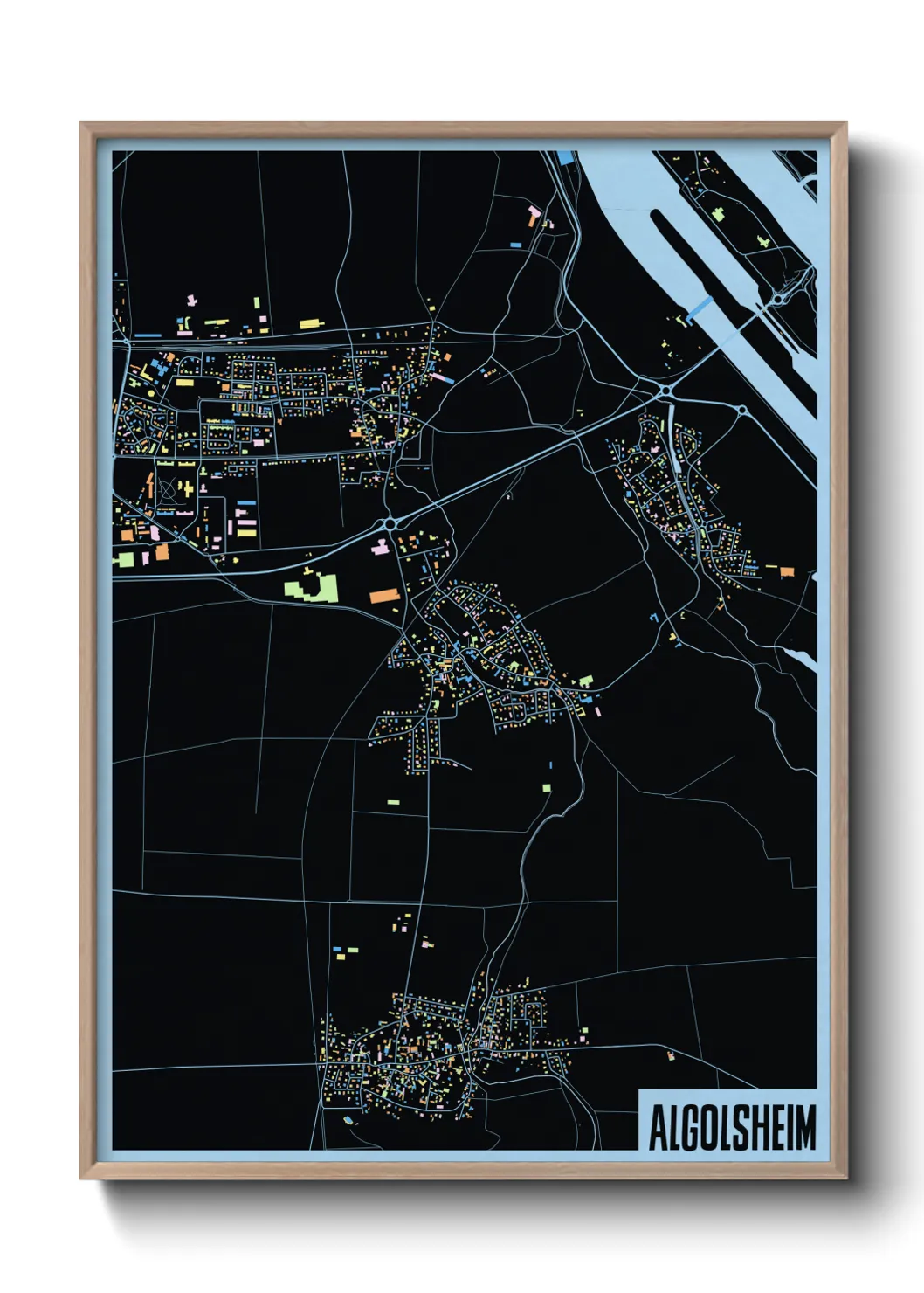 Une affiche de carte sur Algolsheim