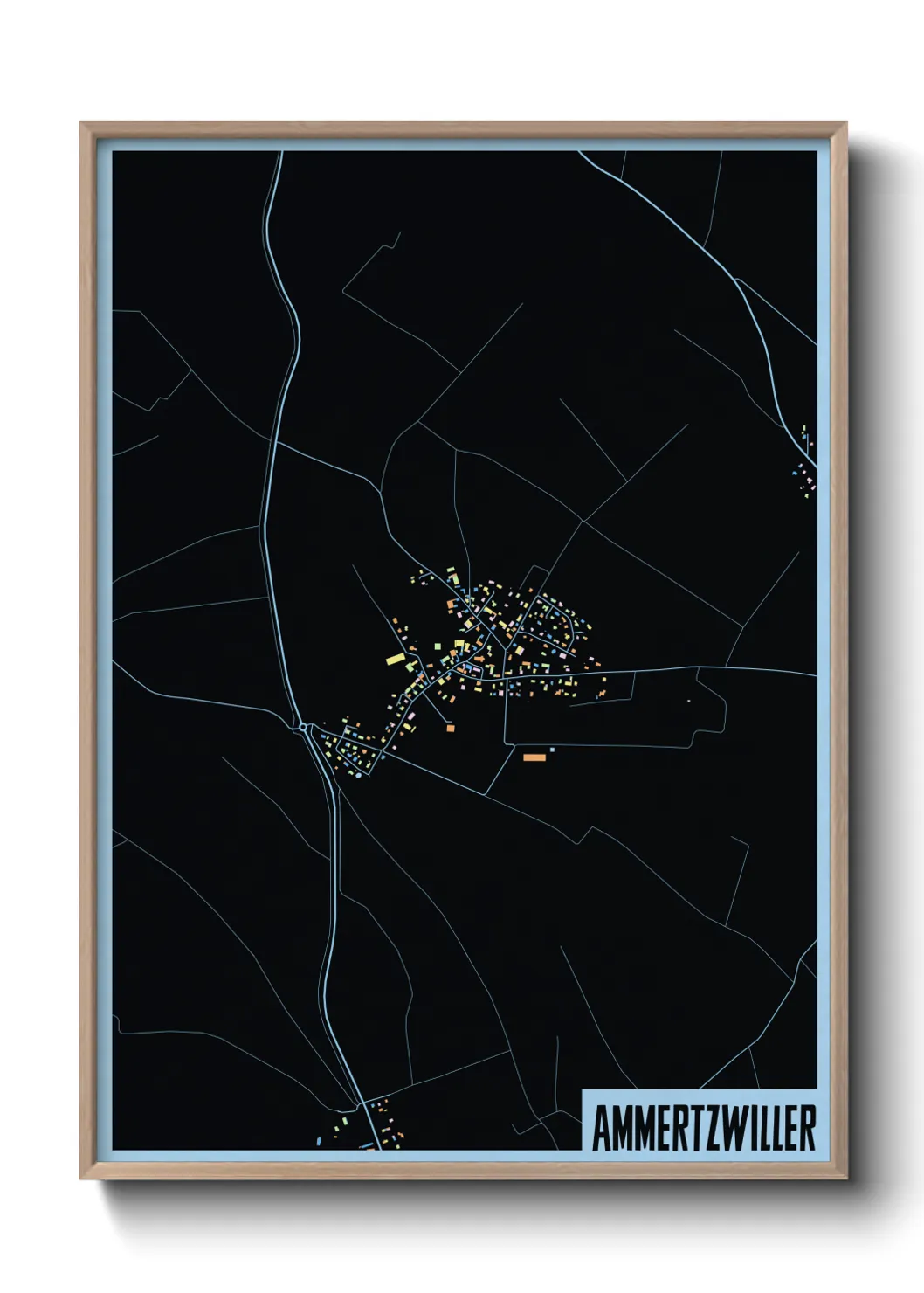 Une affiche de carte sur Ammertzwiller