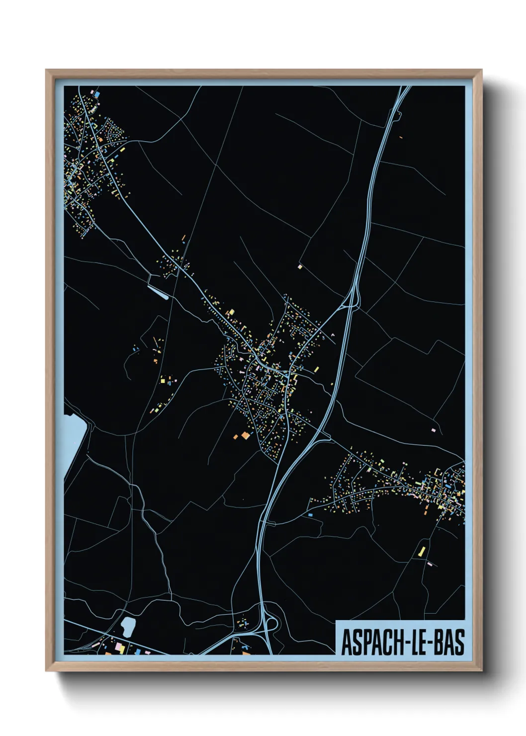 Une affiche de carte sur Aspach-le-Bas