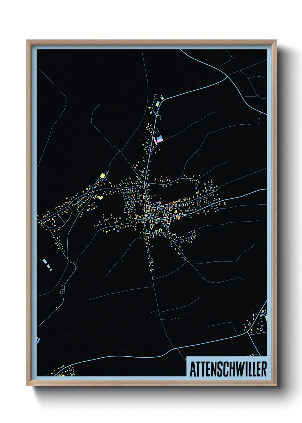 Une affiche de carte sur Attenschwiller