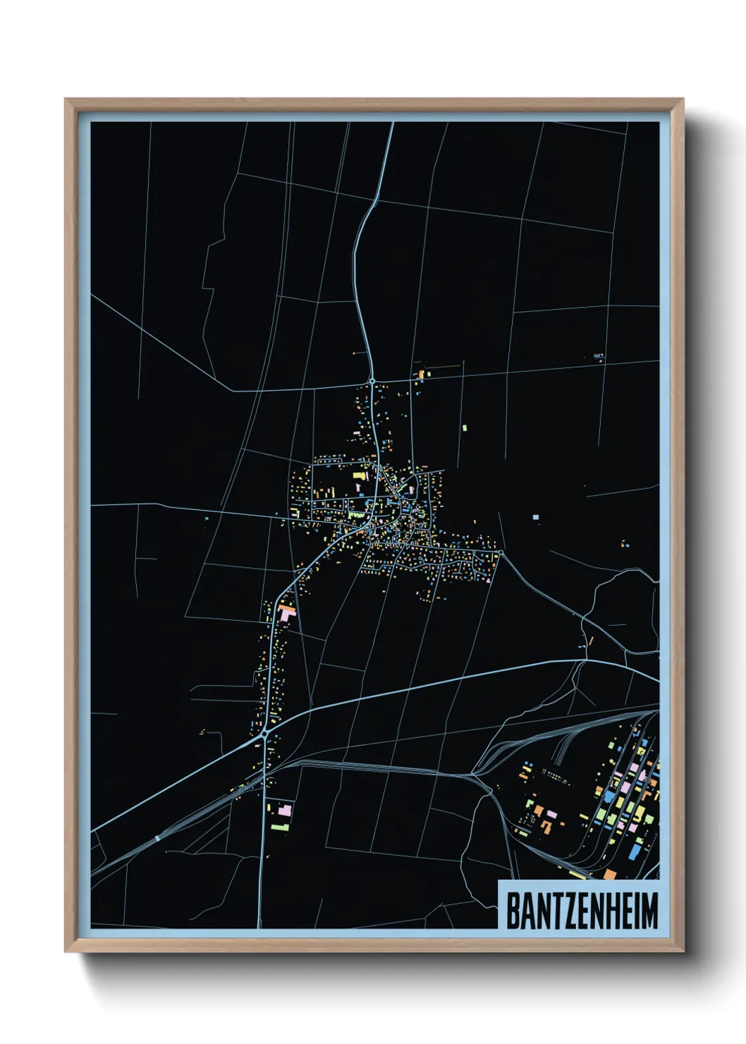 Une affiche de carte sur Bantzenheim