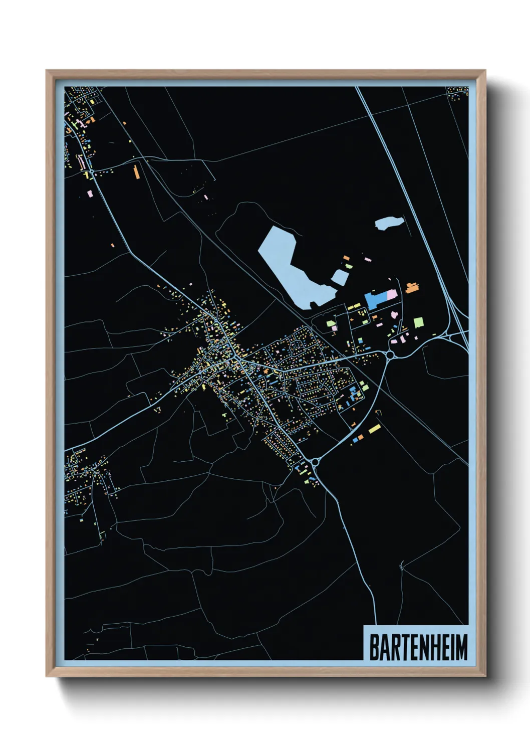 Une affiche de carte sur Bartenheim