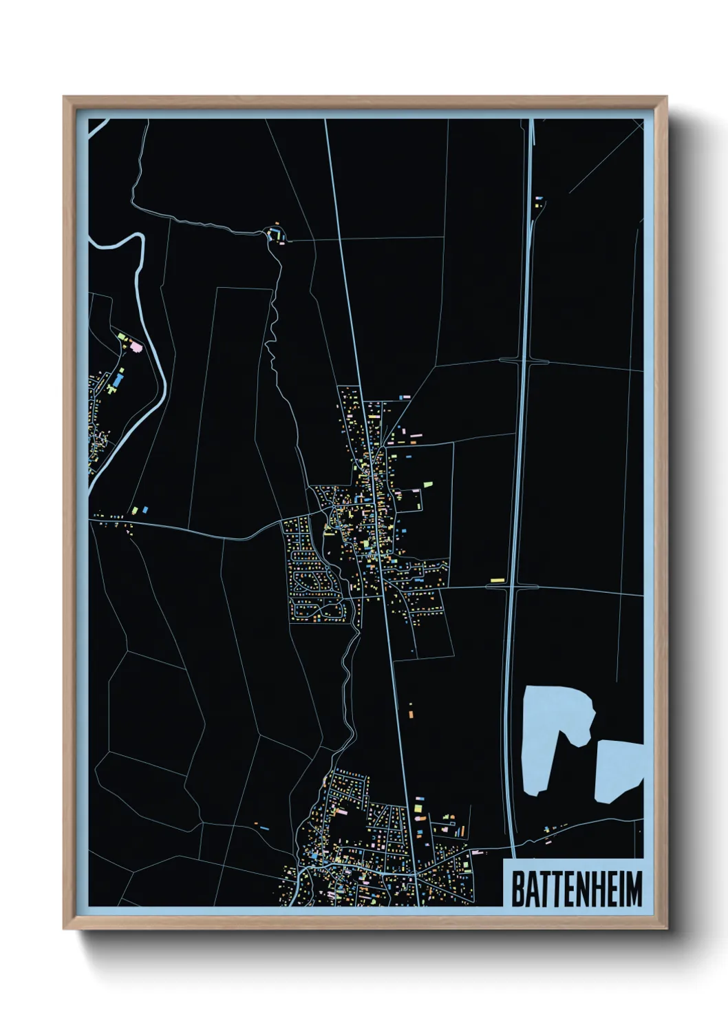 Une affiche de carte sur Battenheim