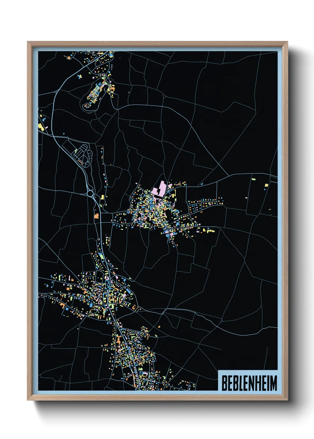 Une affiche de carte sur Beblenheim