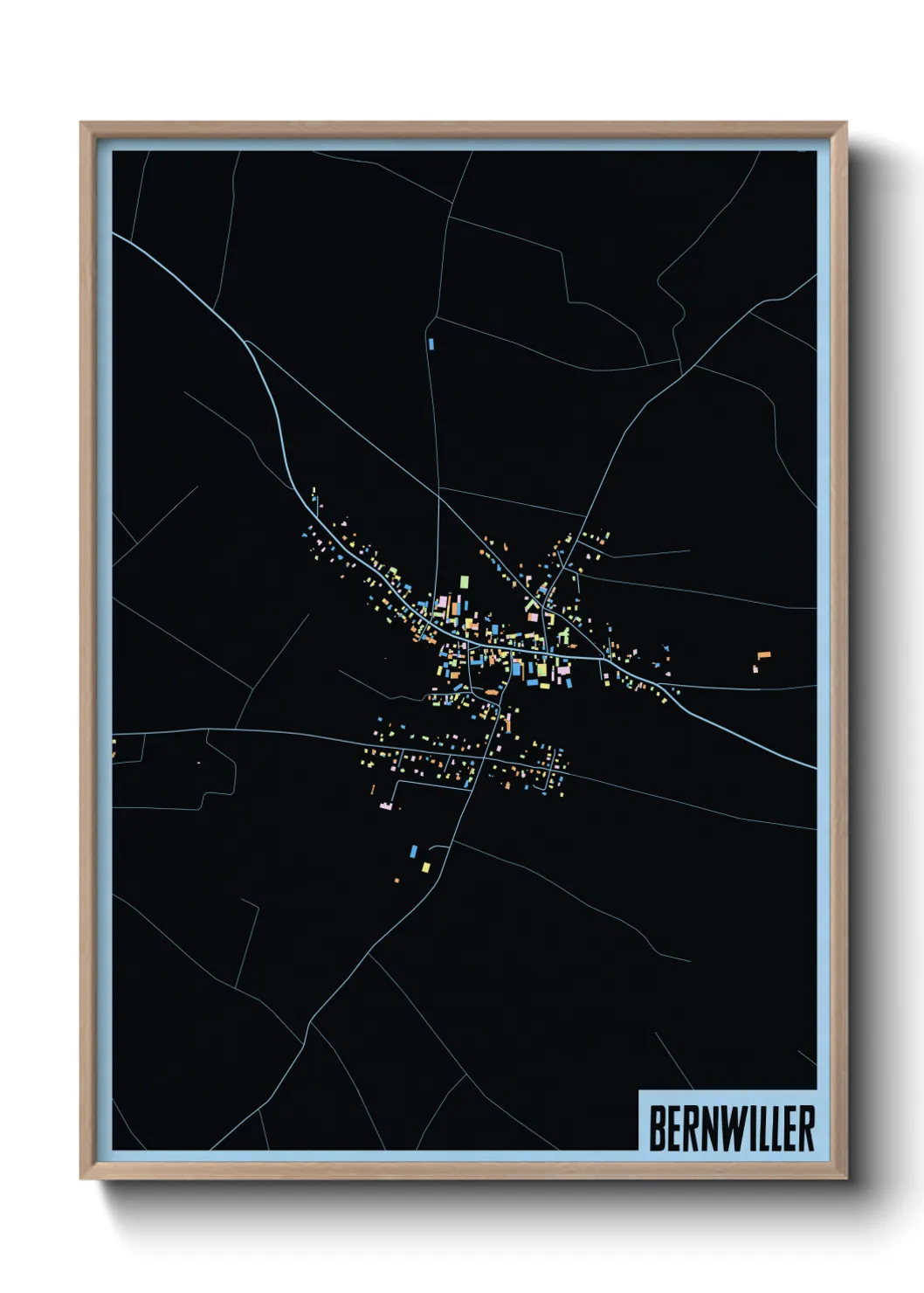 Une affiche de carte sur Bernwiller