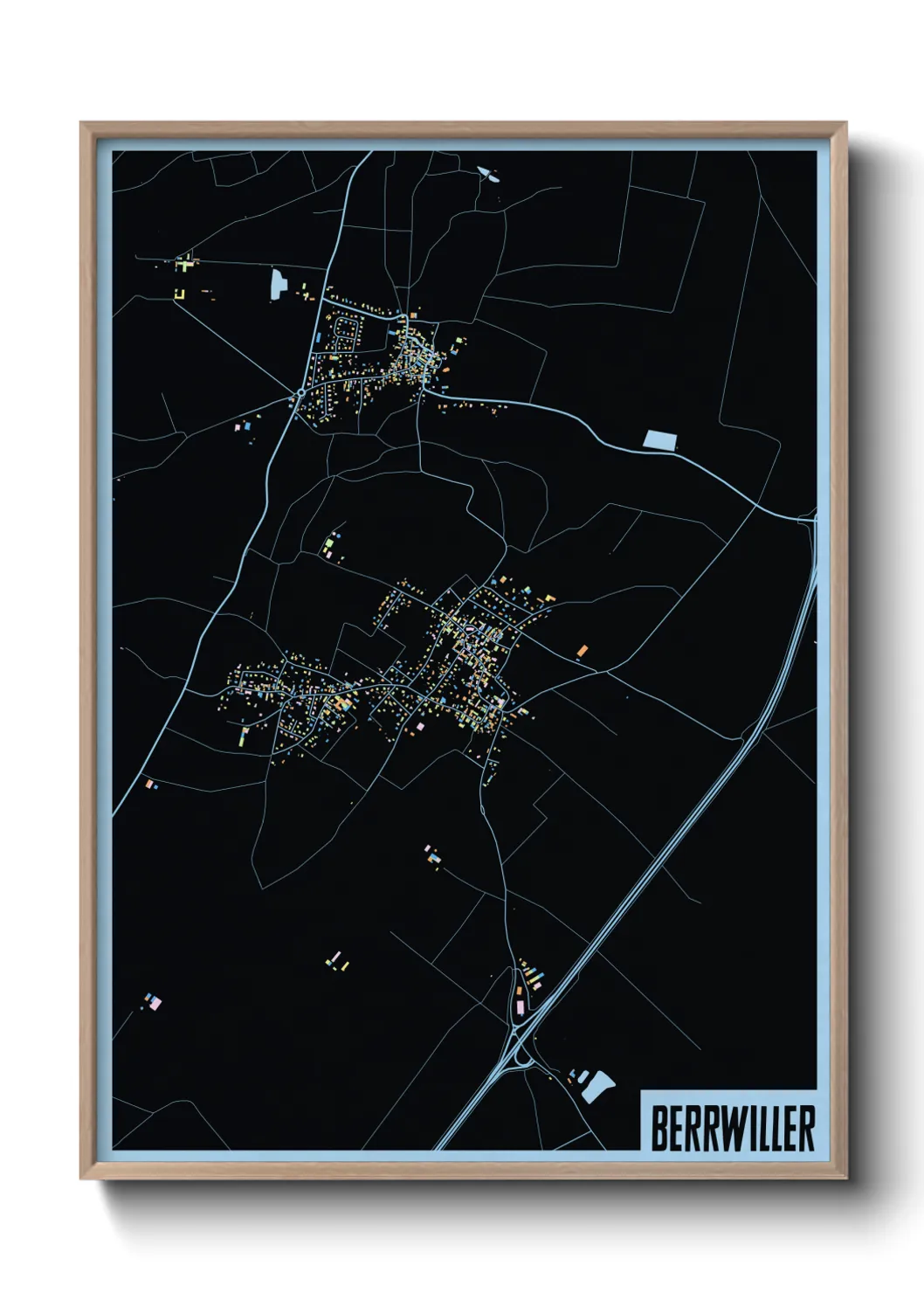 Une affiche de carte sur Berrwiller