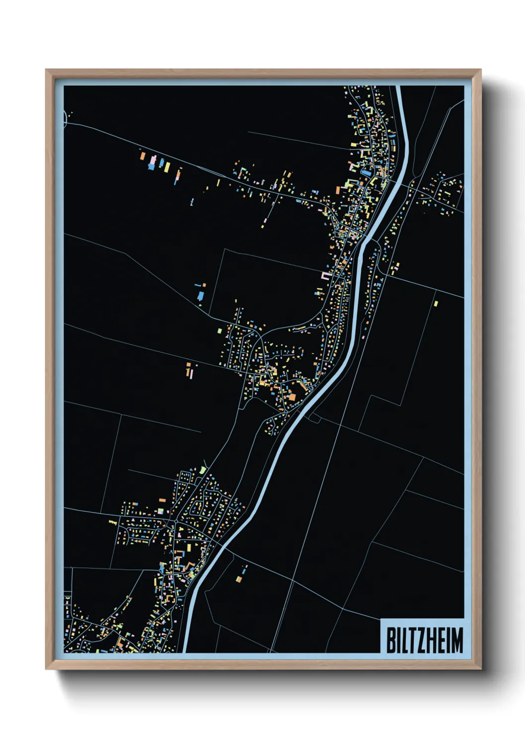 Une affiche de carte sur Biltzheim