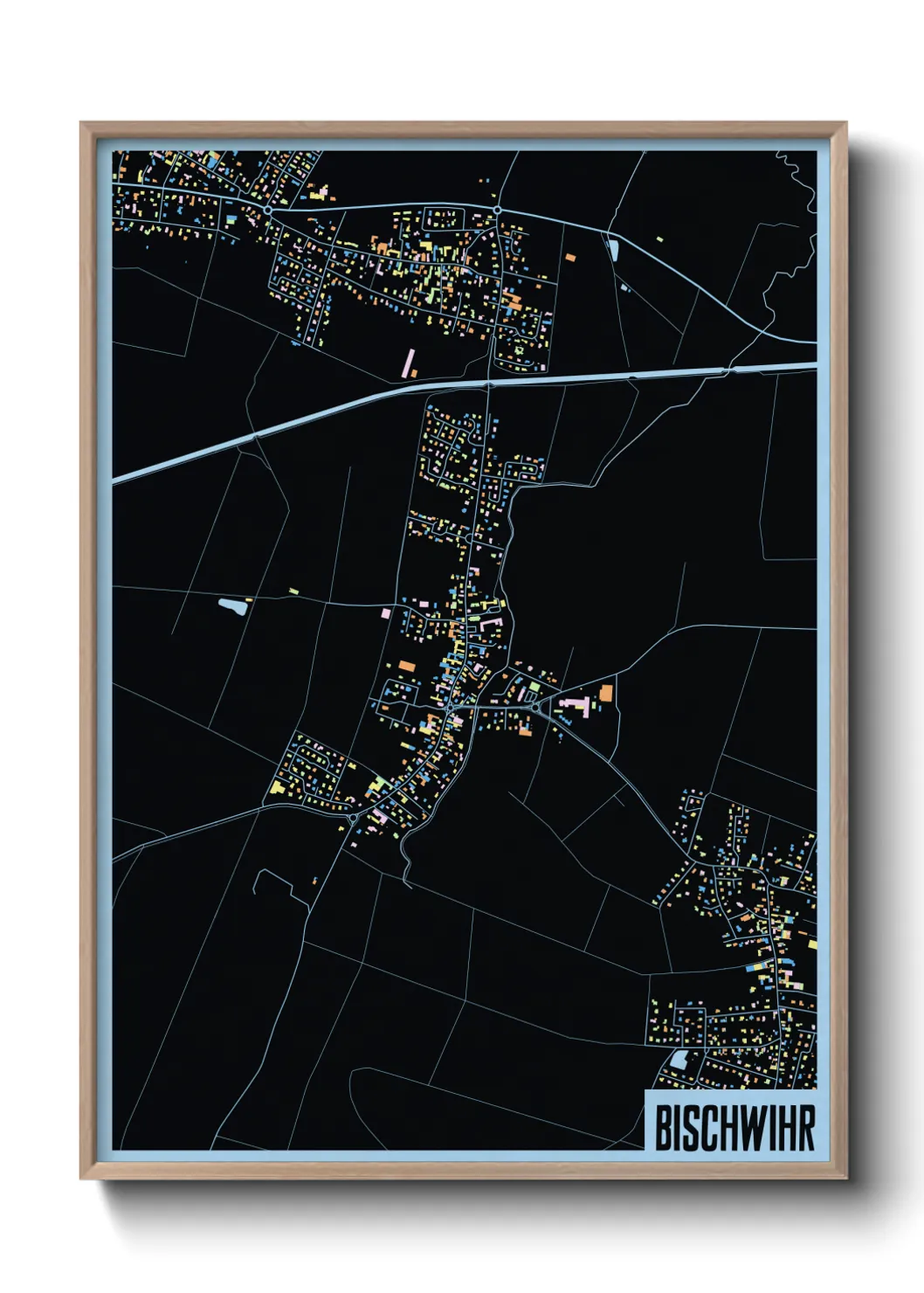 Une affiche de carte sur Bischwihr