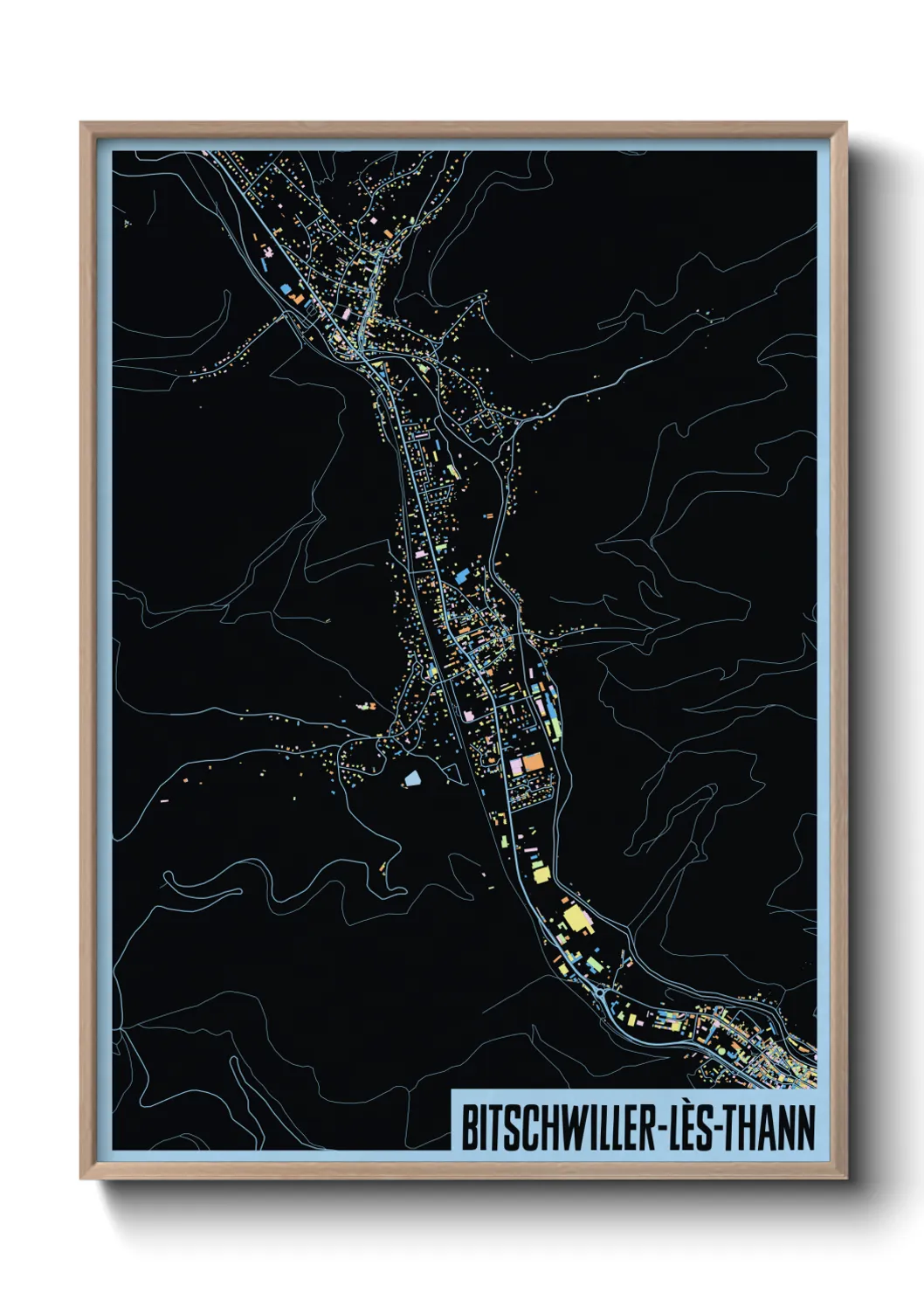 Une affiche de carte sur Bitschwiller-lès-Thann