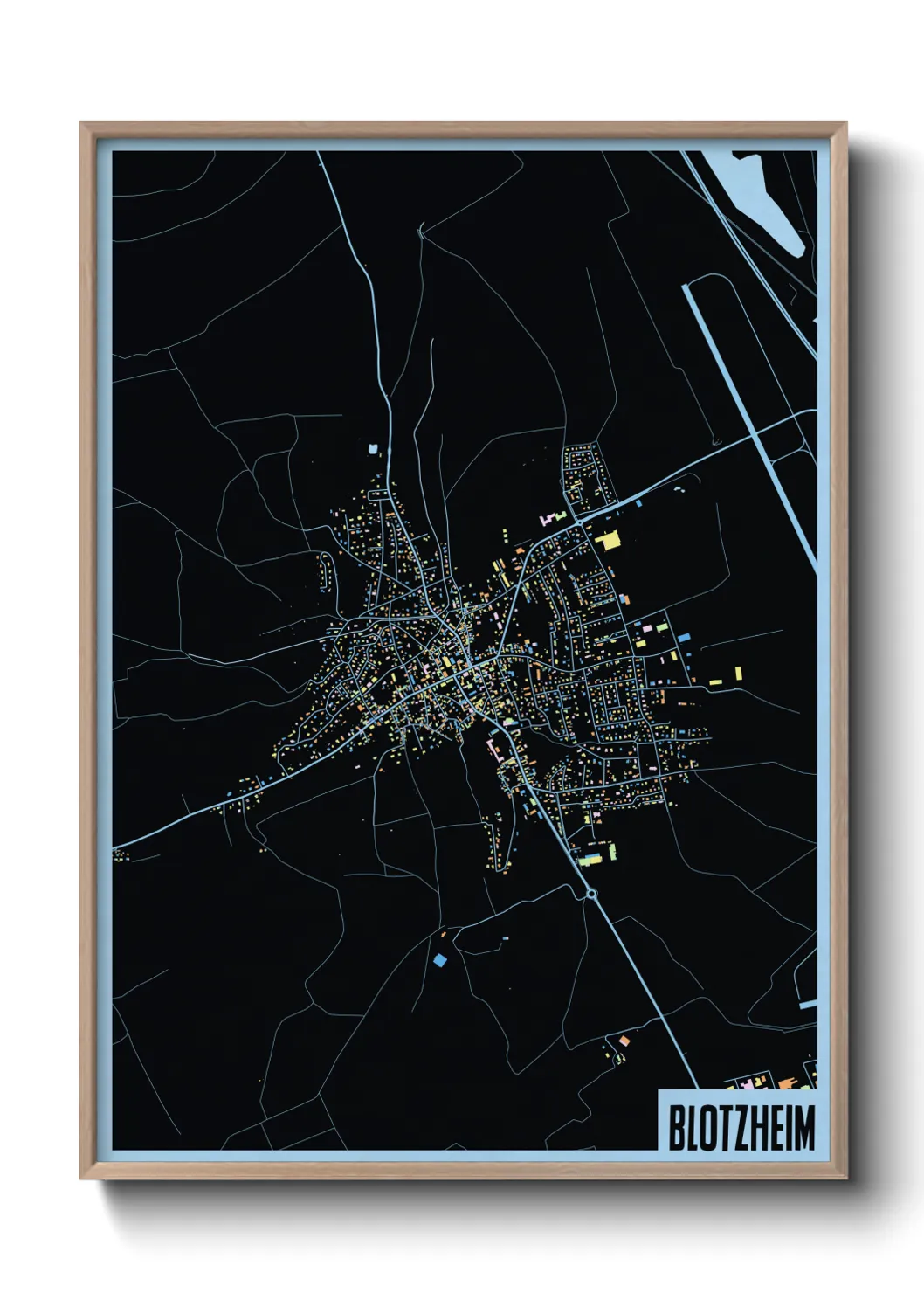 Une affiche de carte sur Blotzheim