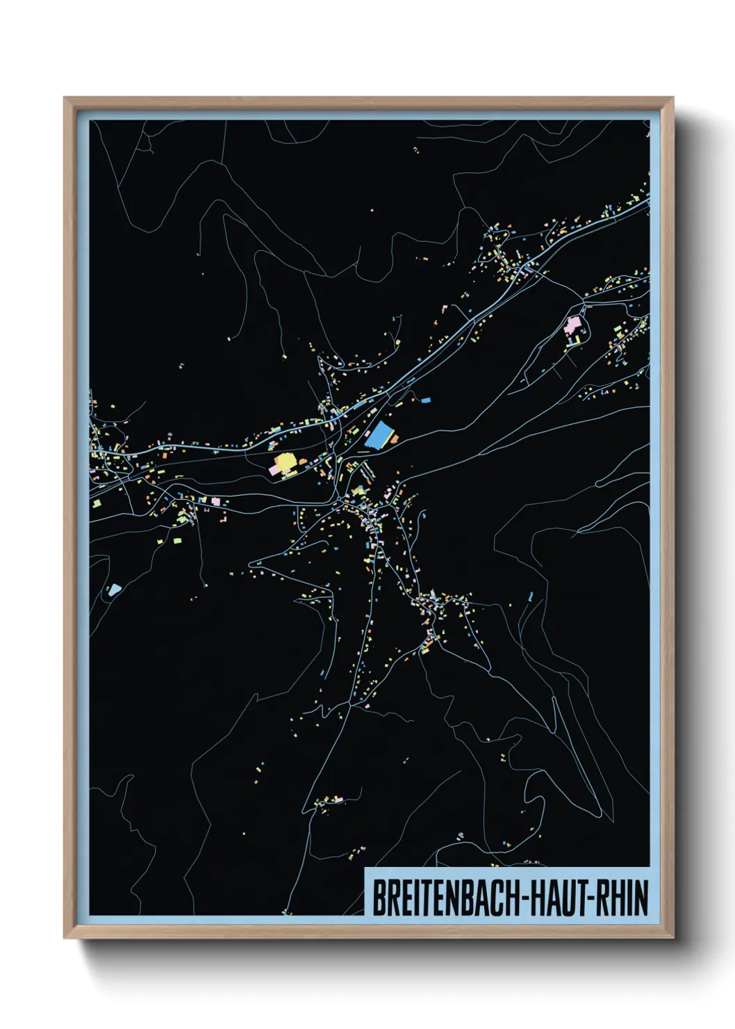 Une affiche de carte sur Breitenbach-Haut-Rhin