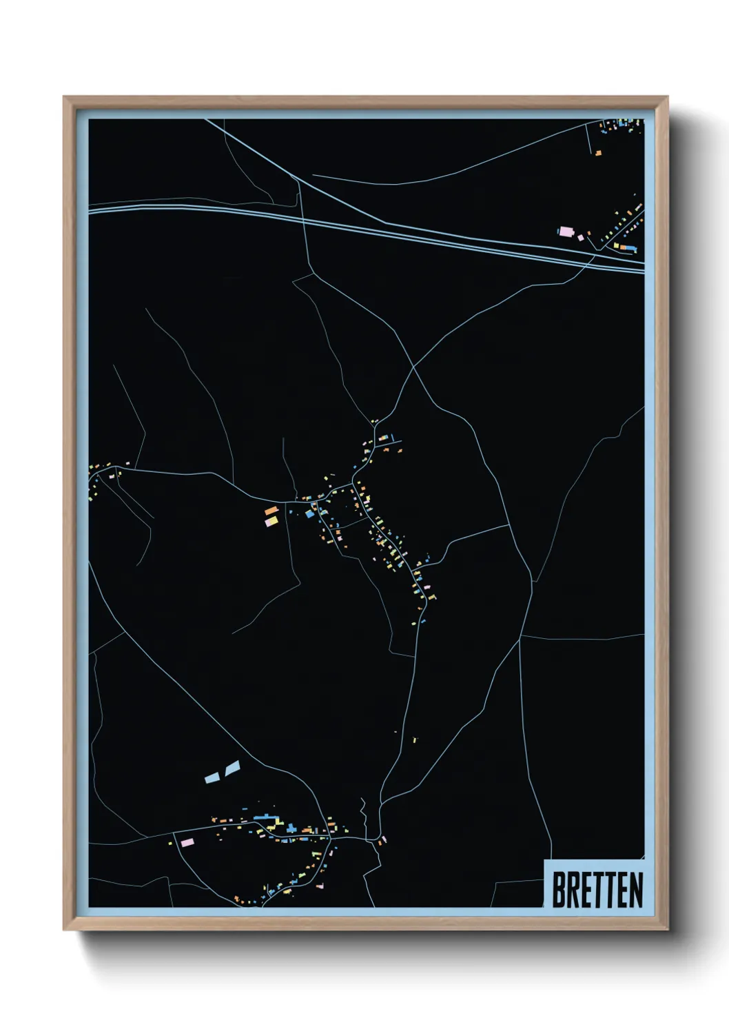 Une affiche de carte sur Bretten