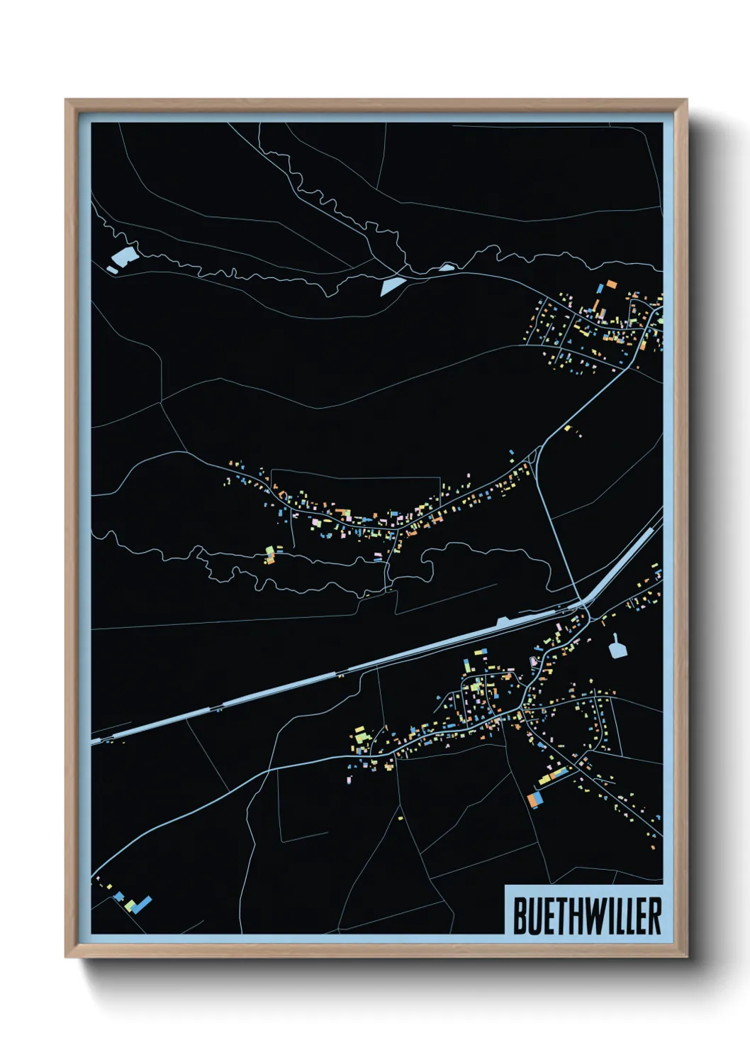 Une affiche de carte sur Buethwiller