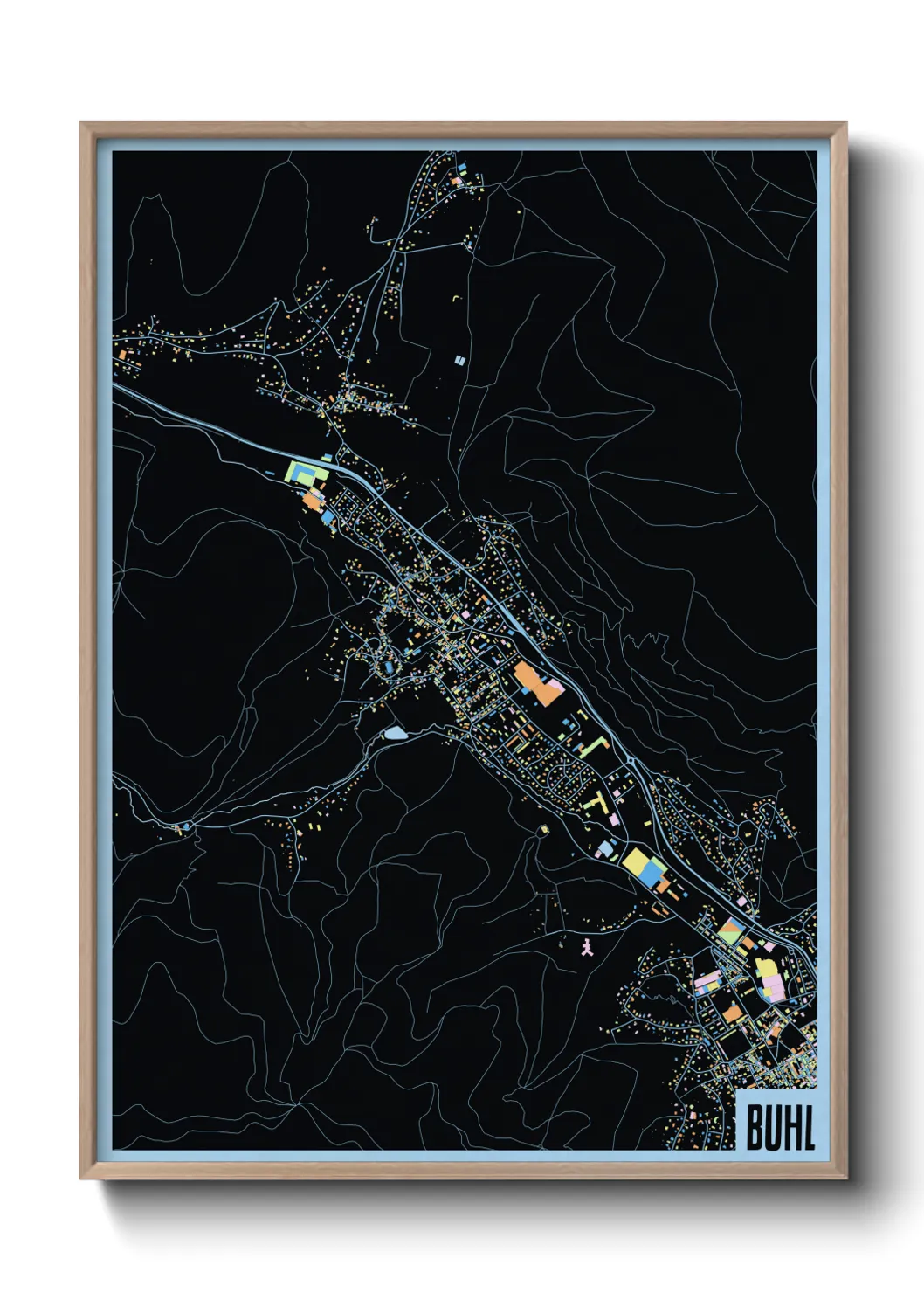 Une affiche de carte sur Buhl