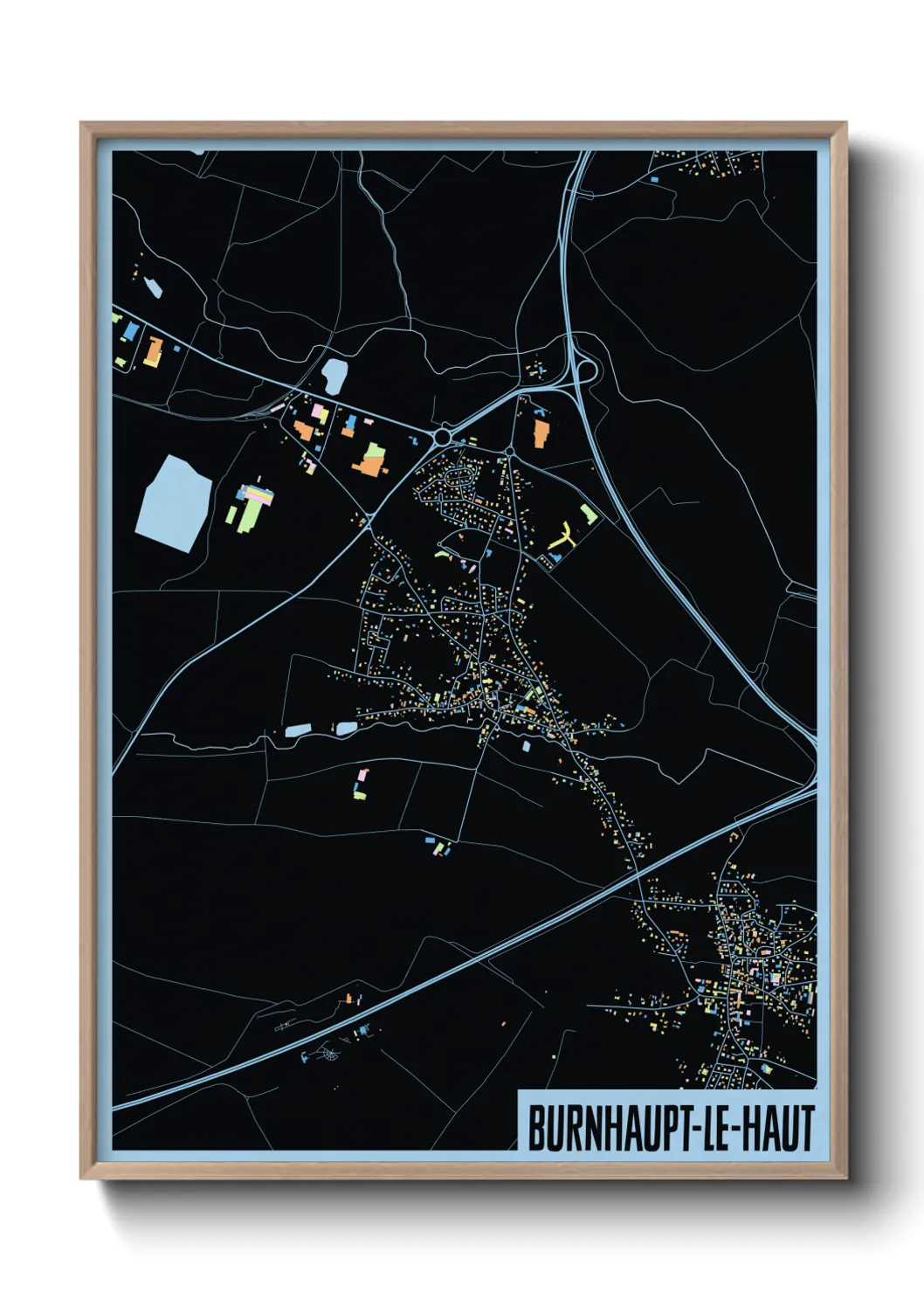 Une affiche de carte sur Burnhaupt-le-Haut