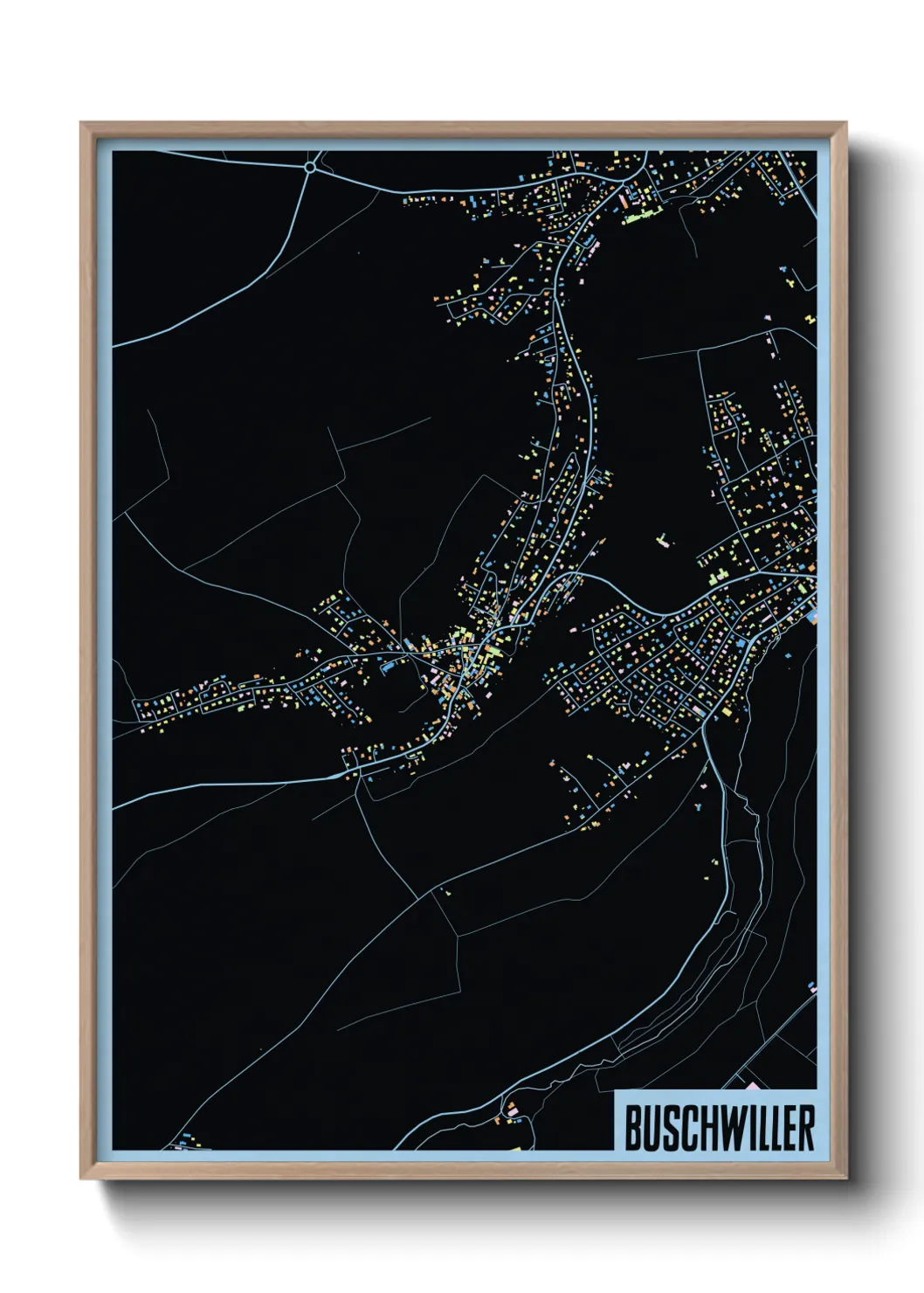 Une affiche de carte sur Buschwiller