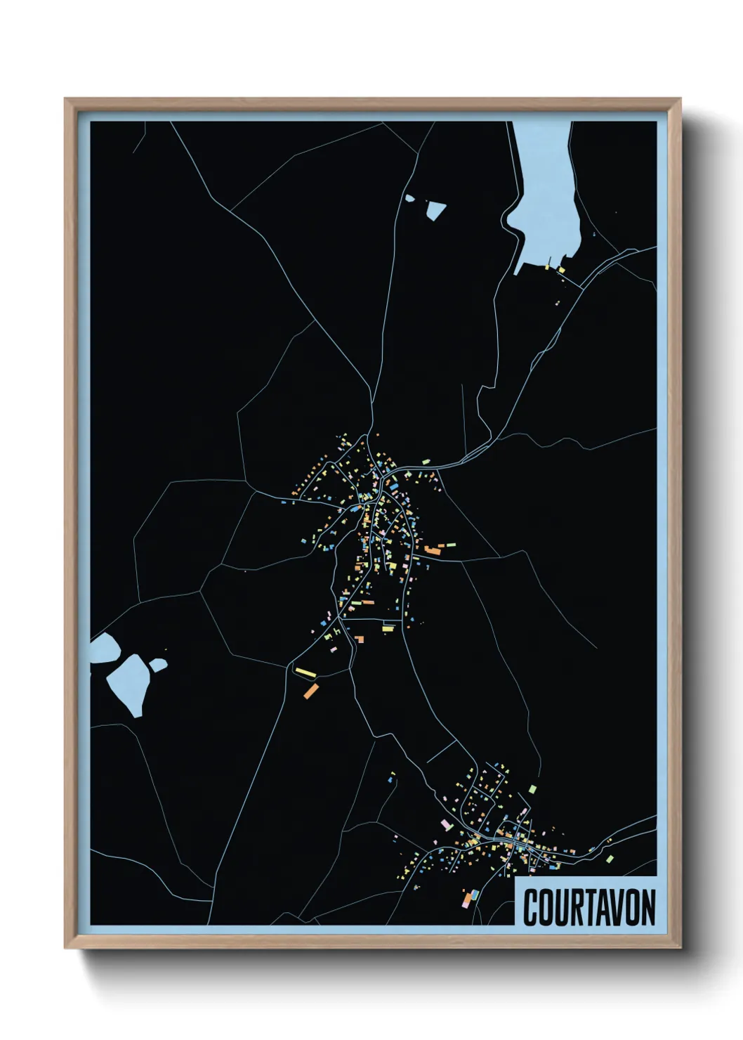 Une affiche de carte sur Courtavon