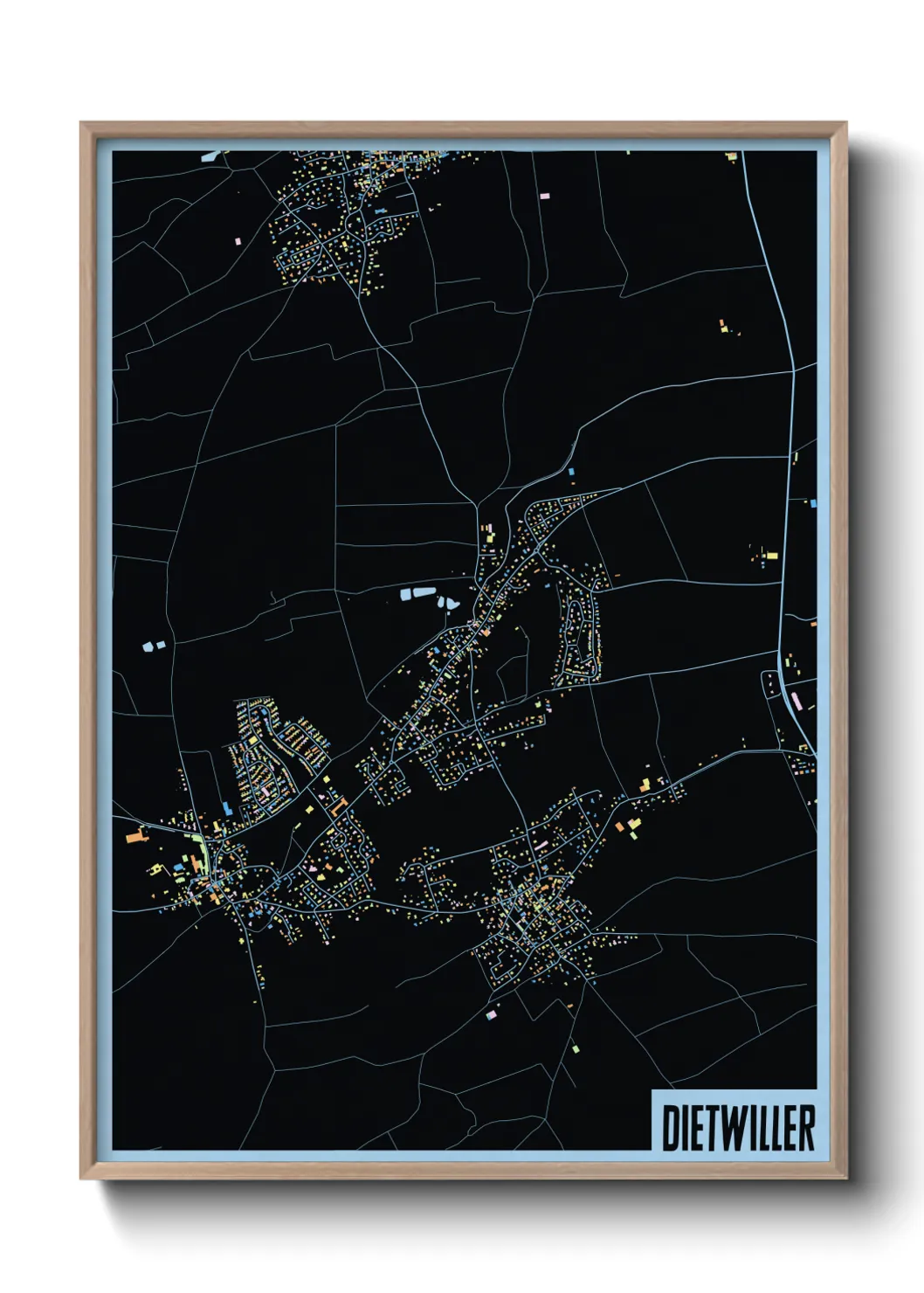 Une affiche de carte sur Dietwiller