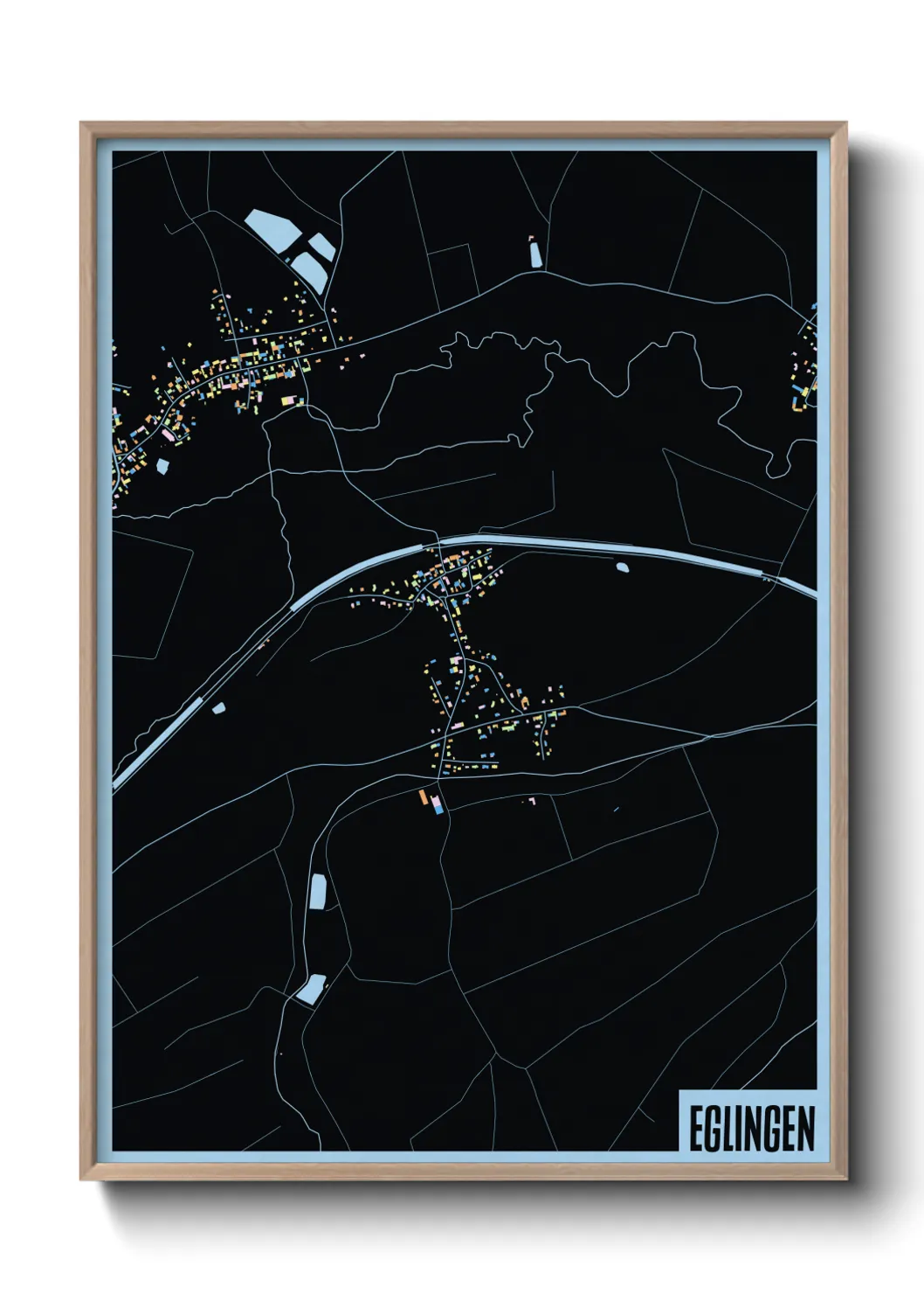 Une affiche de carte sur Eglingen