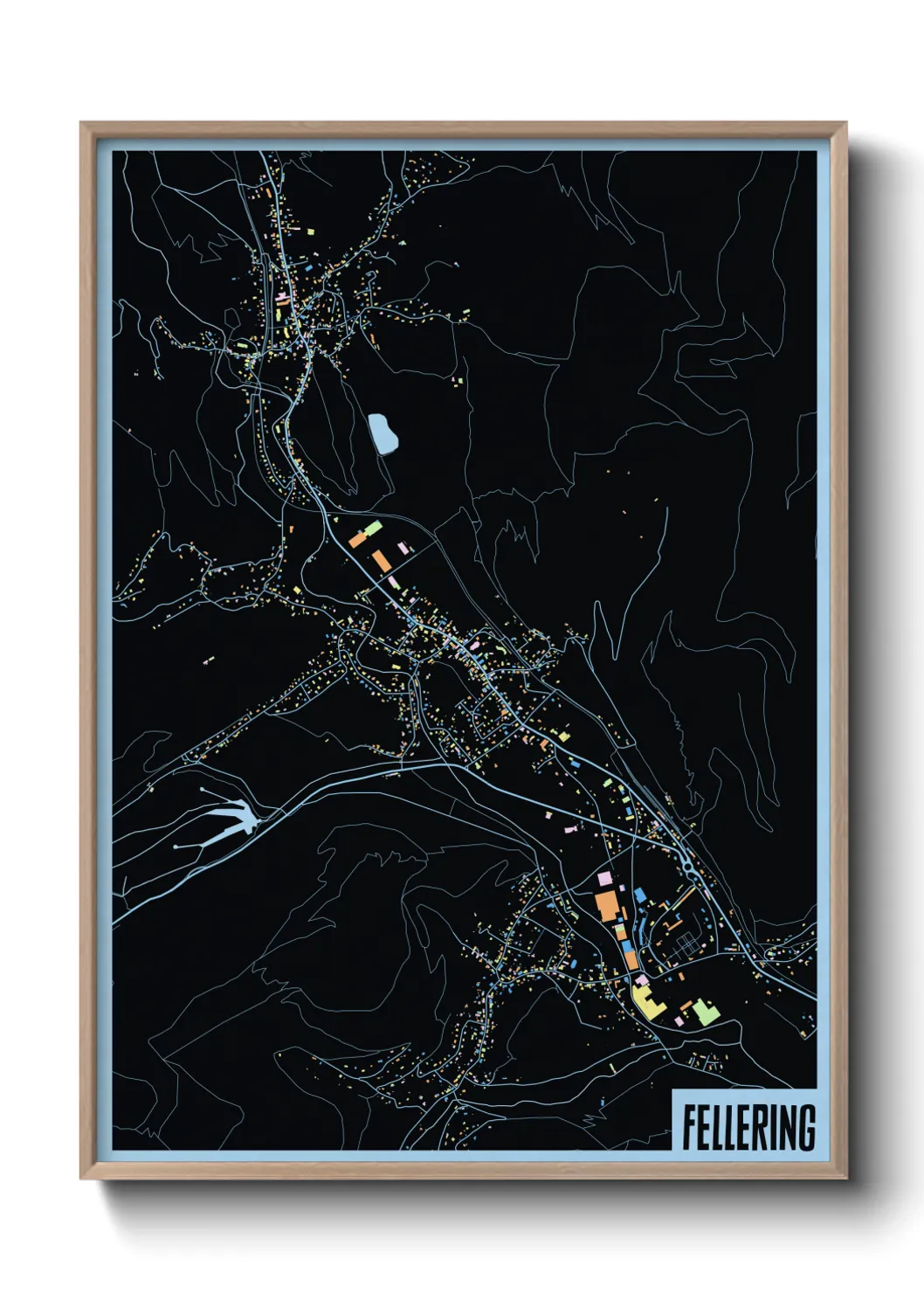 Une affiche de carte sur Fellering