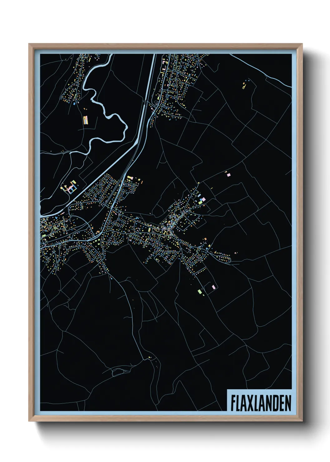 Une affiche de carte sur Flaxlanden