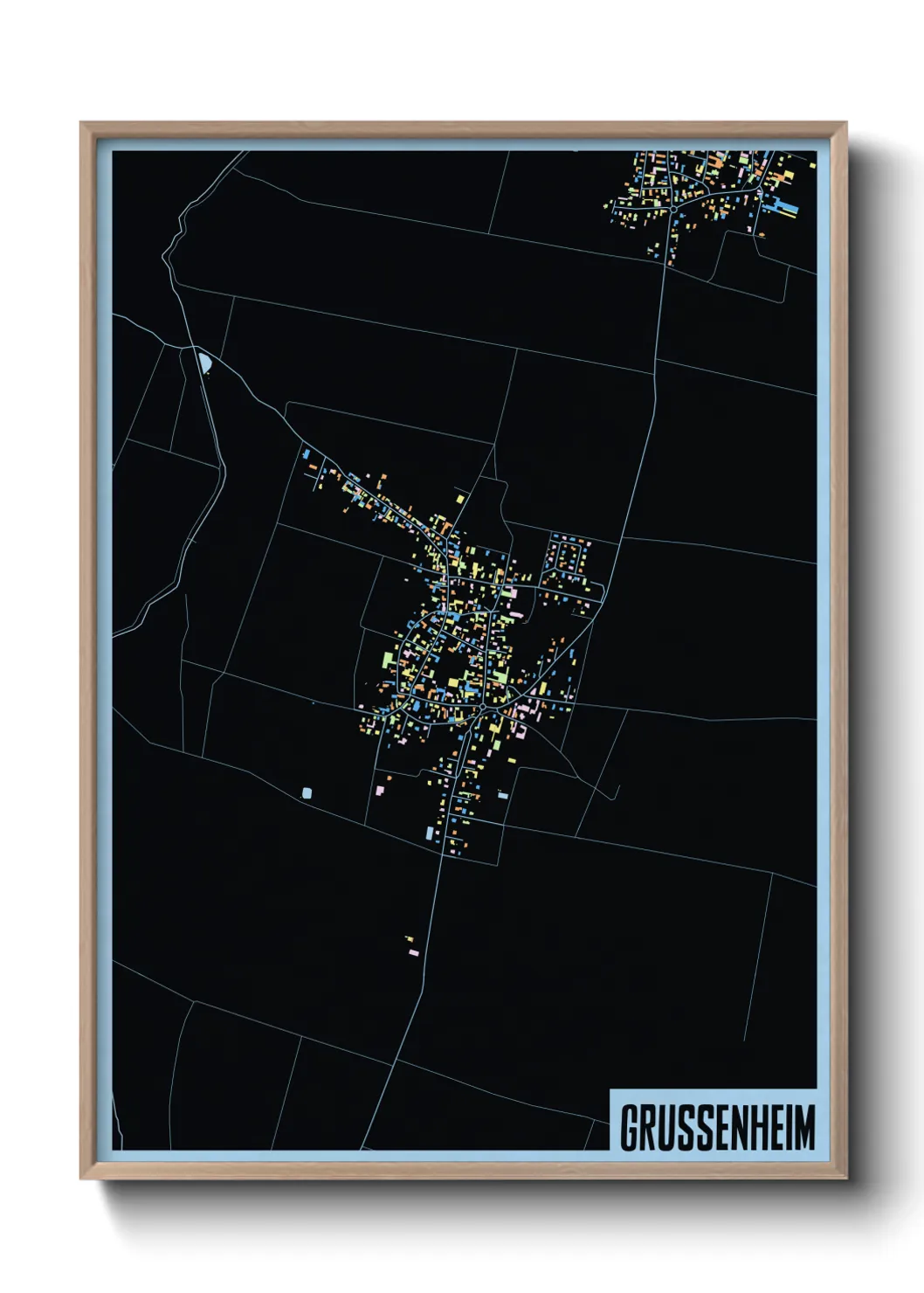 Une affiche de carte sur Grussenheim
