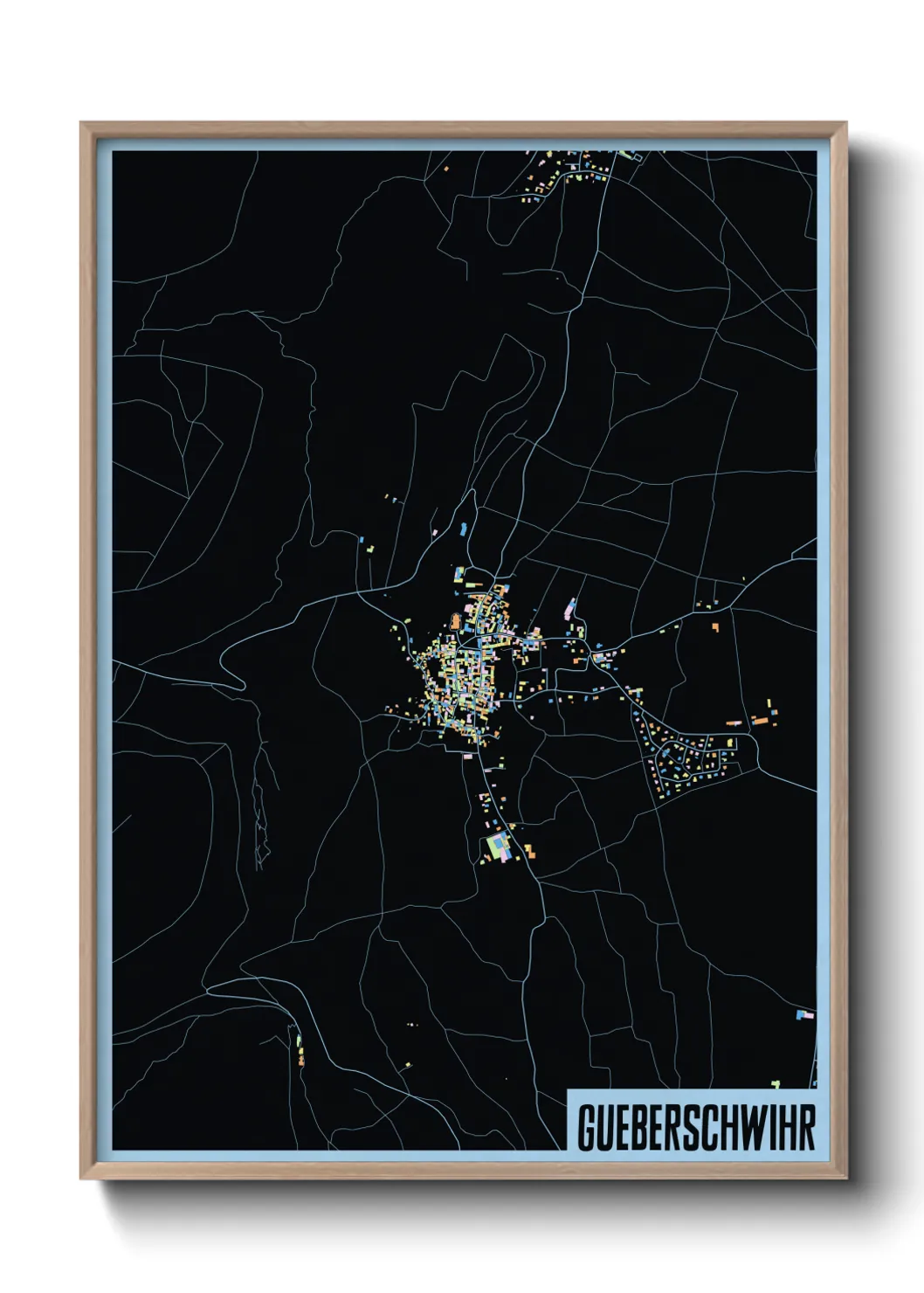 Une affiche de carte sur Gueberschwihr