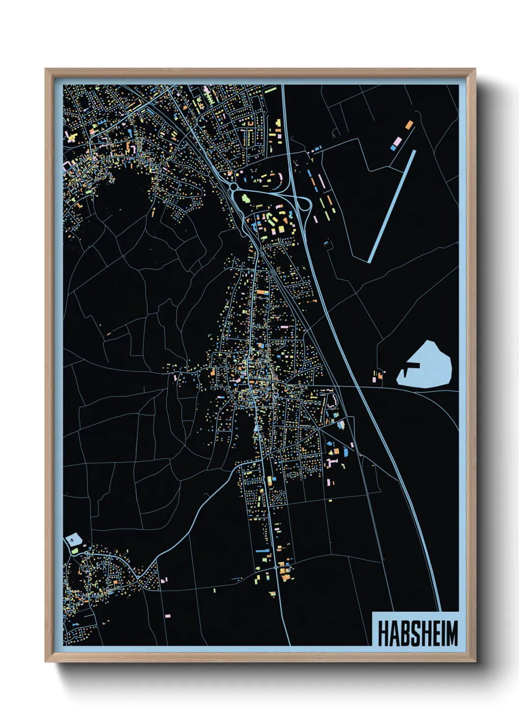 Une affiche de carte sur Habsheim