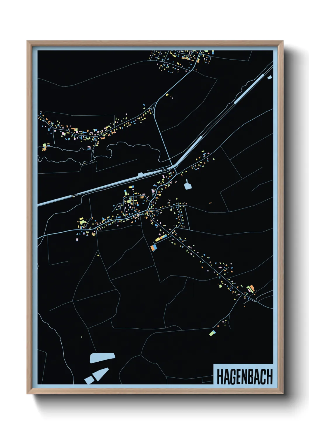 Une affiche de carte sur Hagenbach