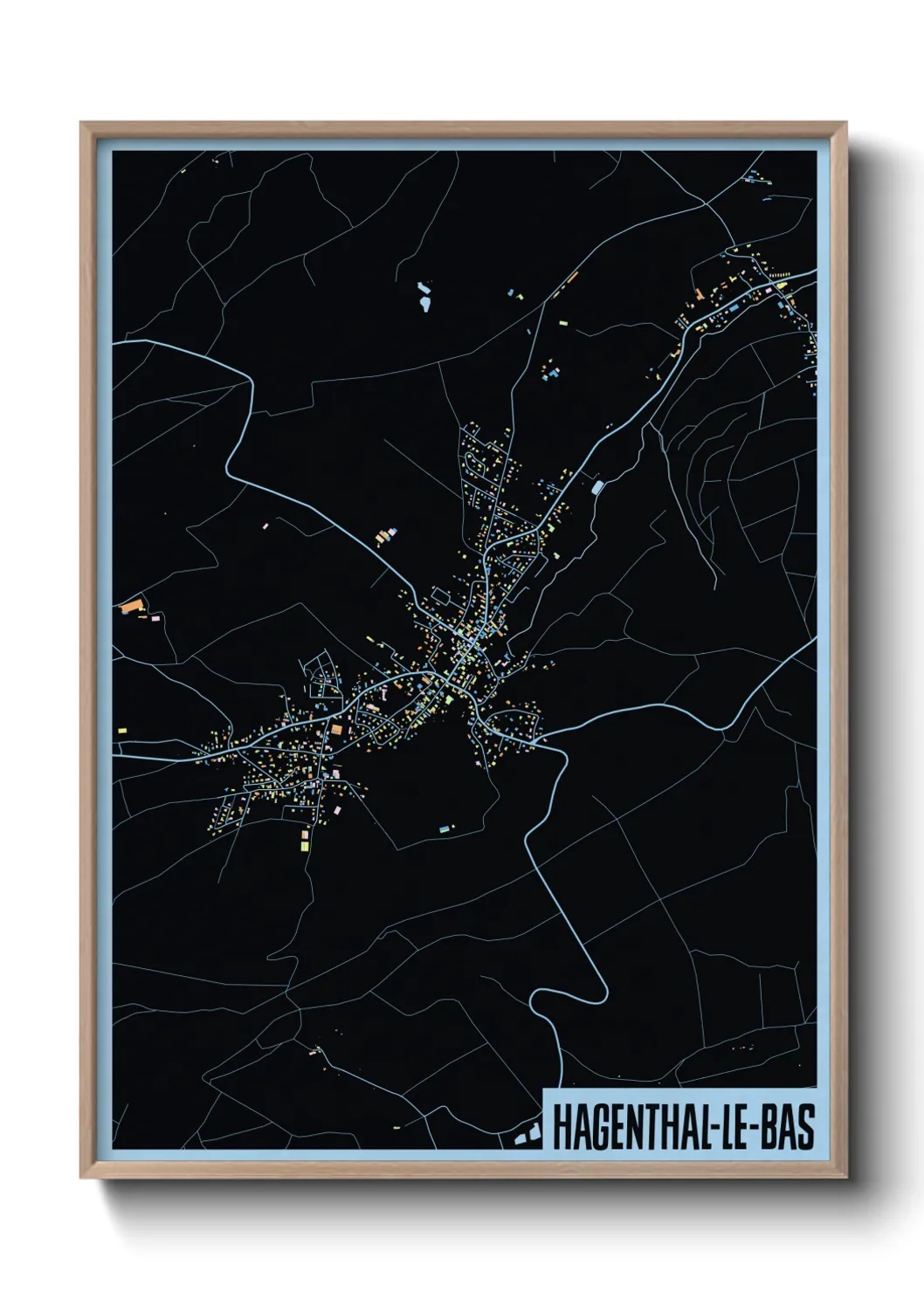 Une affiche de carte sur Hagenthal-le-Bas