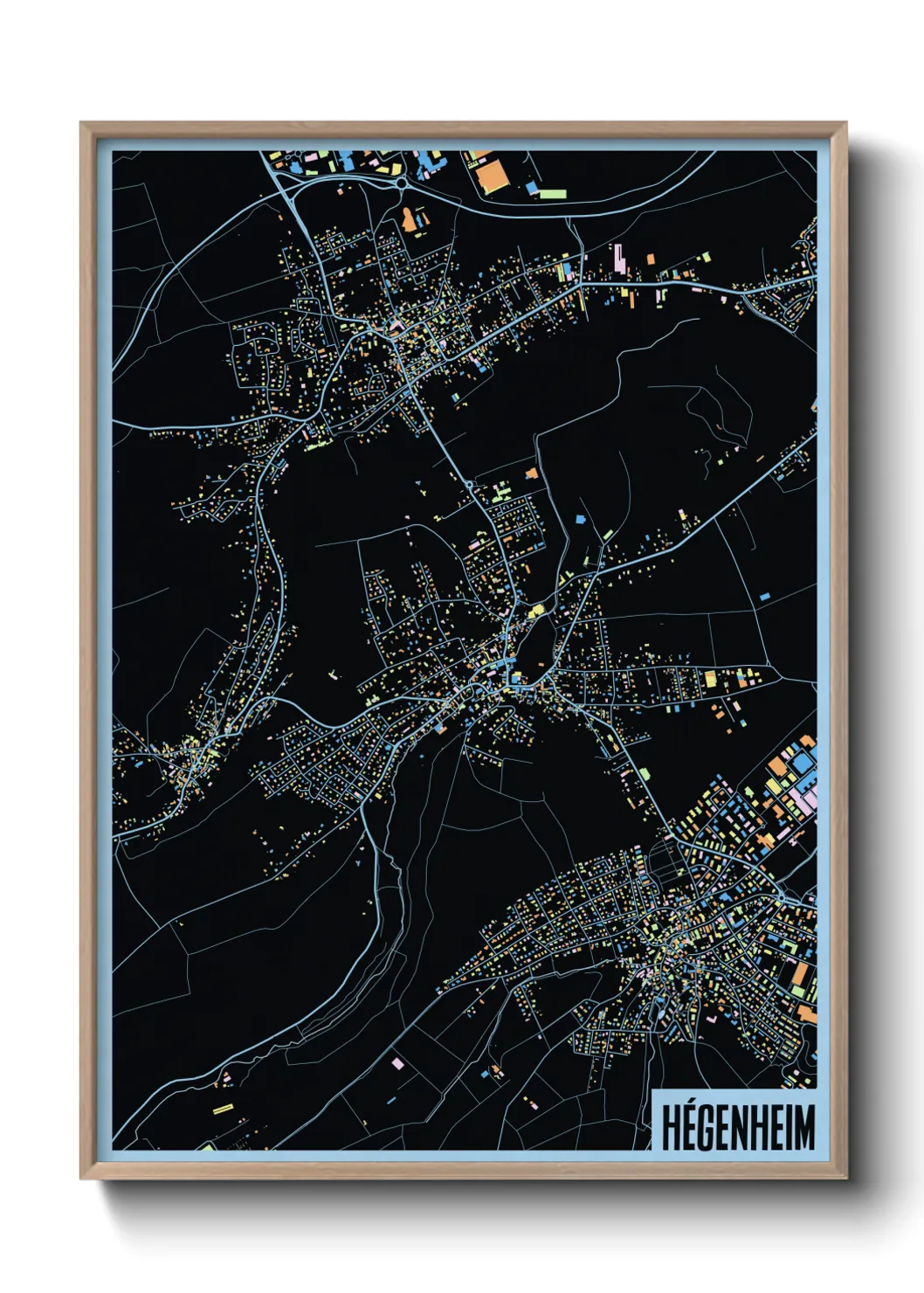 Une affiche de carte sur Hégenheim