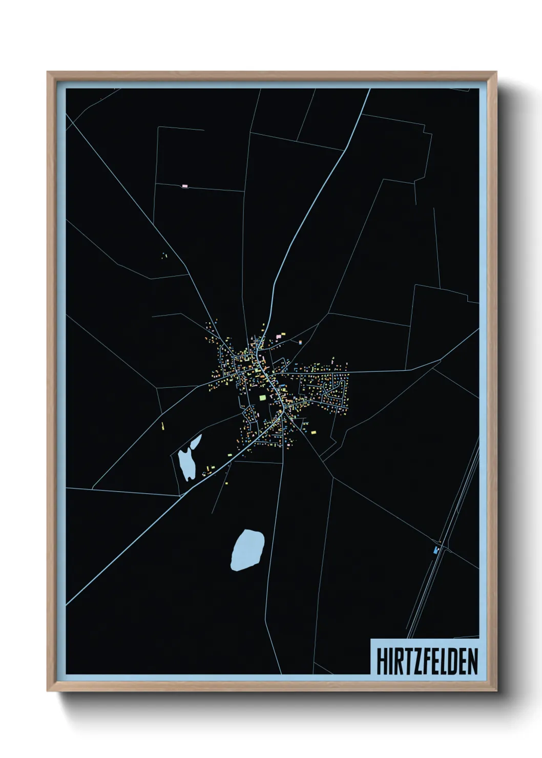 Une affiche de carte sur Hirtzfelden