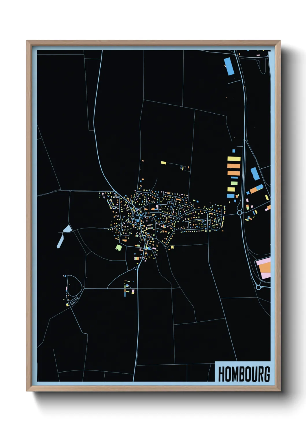 Une affiche de carte sur Hombourg