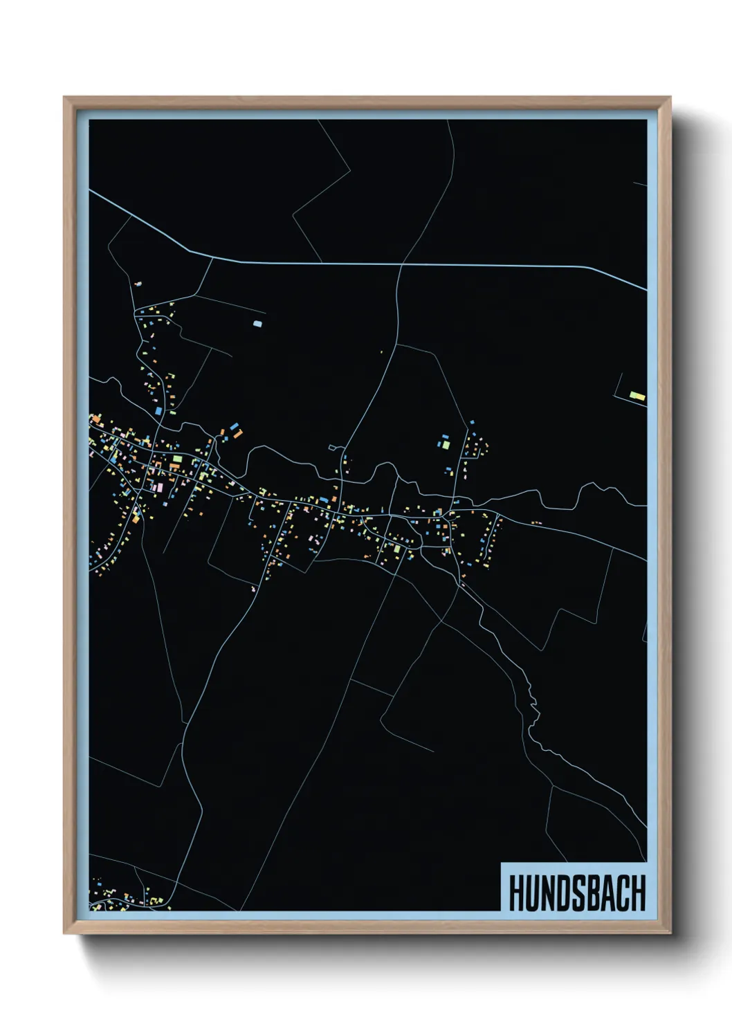 Une affiche de carte sur Hundsbach