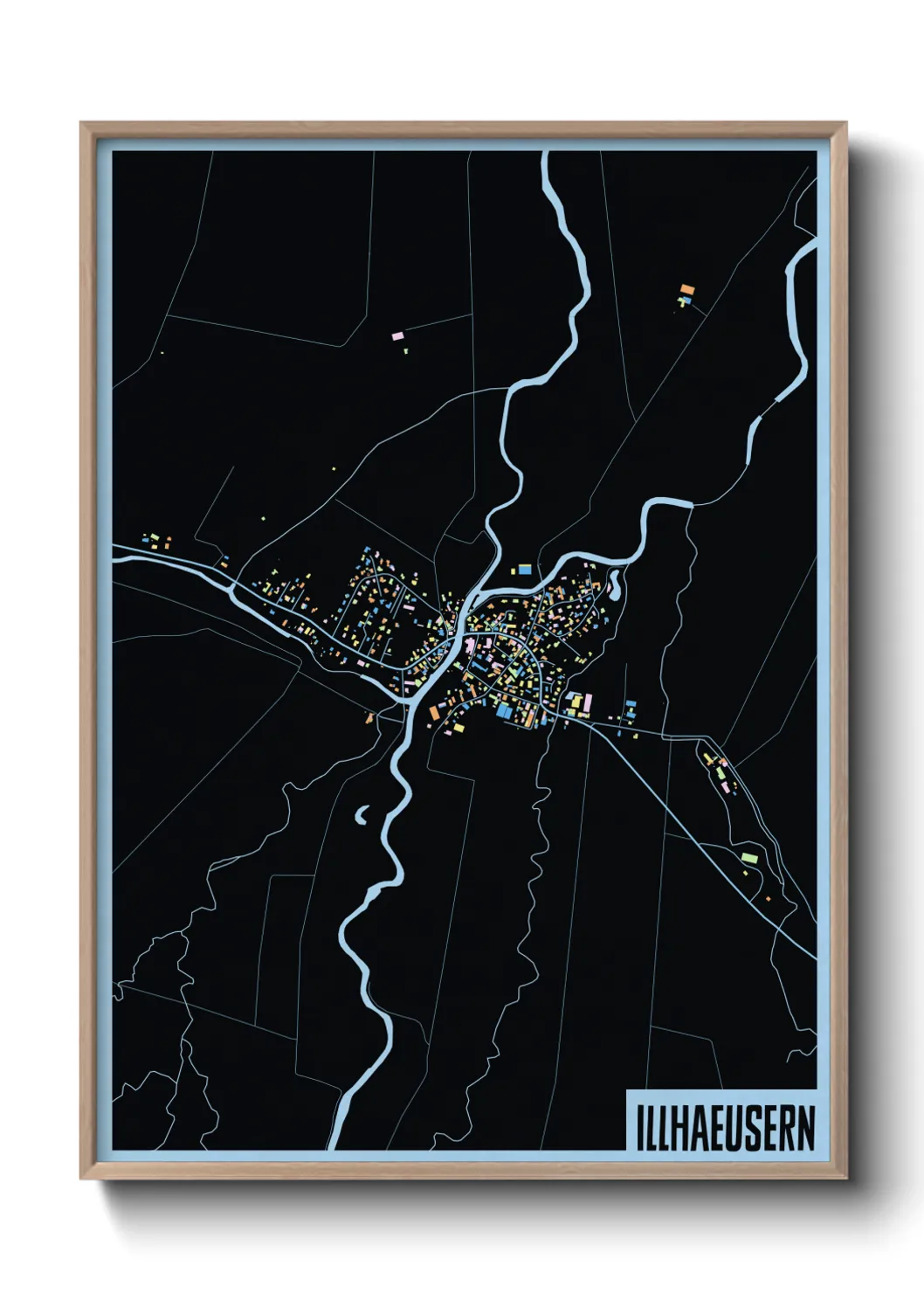 Une affiche de carte sur Illhaeusern