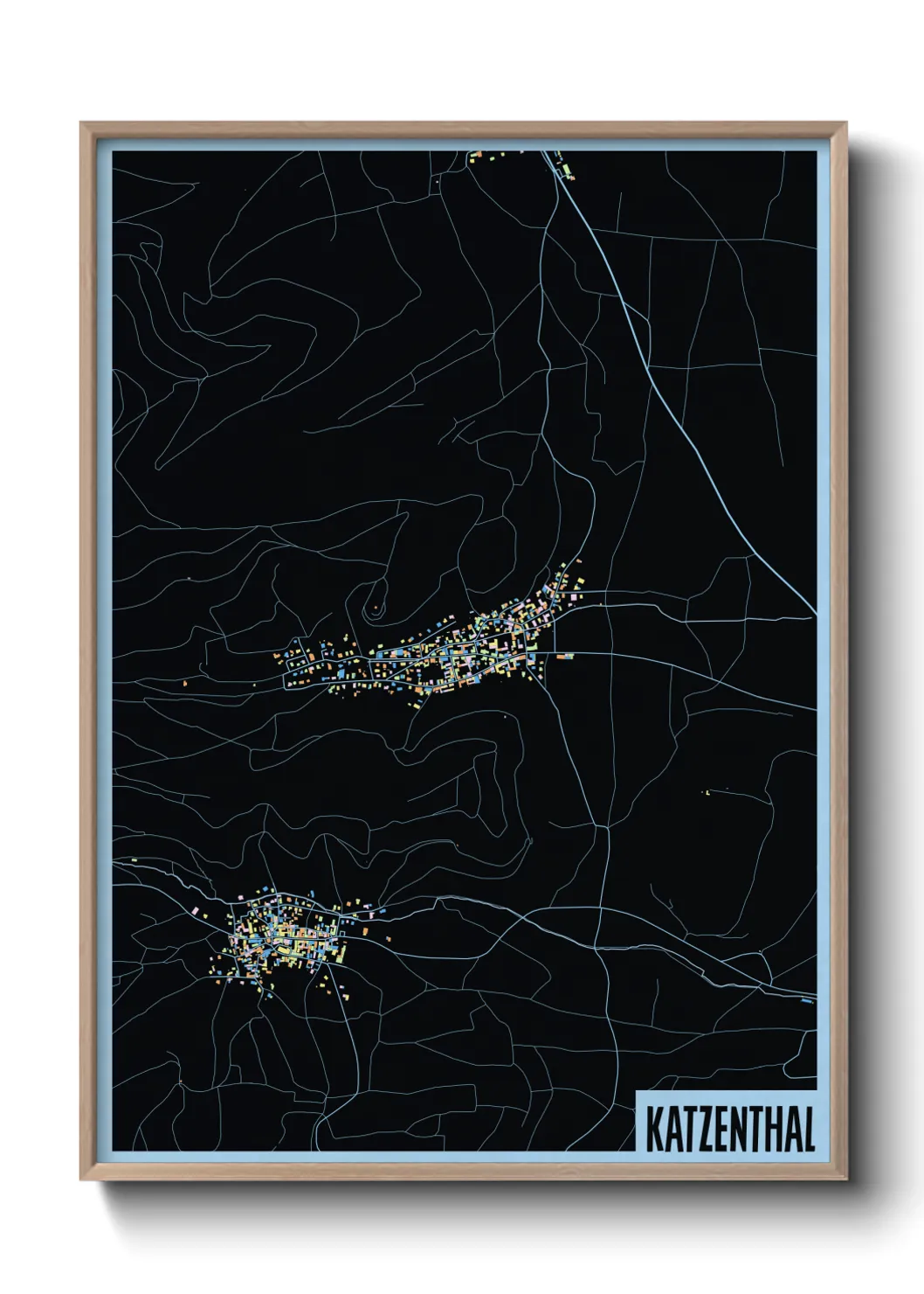 Une affiche de carte sur Katzenthal