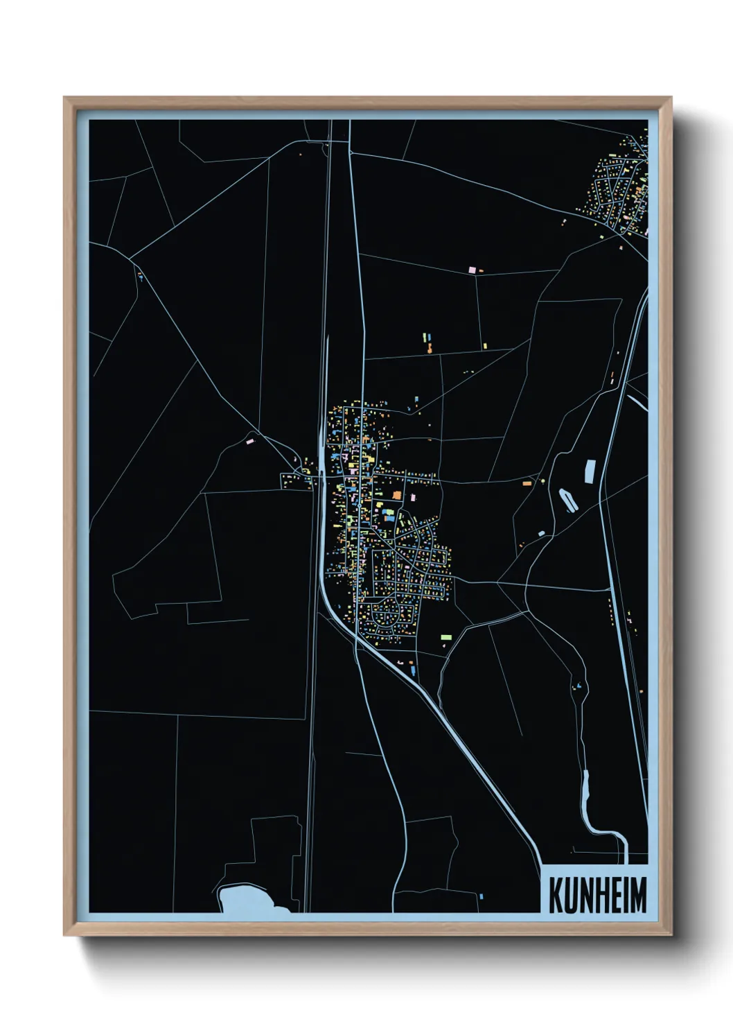 Une affiche de carte sur Kunheim