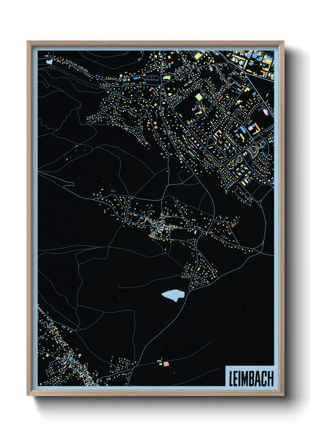 Une affiche de carte sur Leimbach