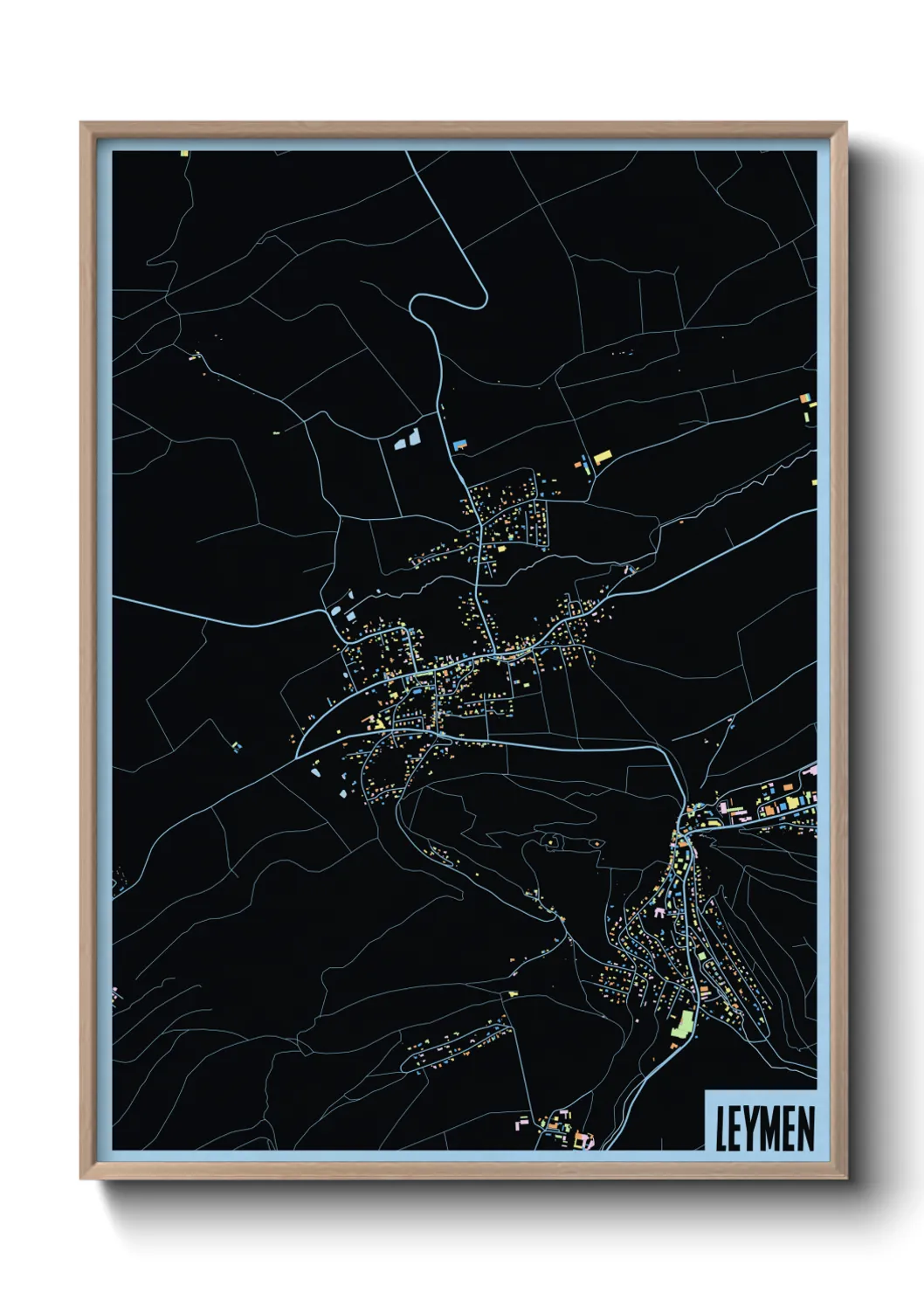 Une affiche de carte sur Leymen