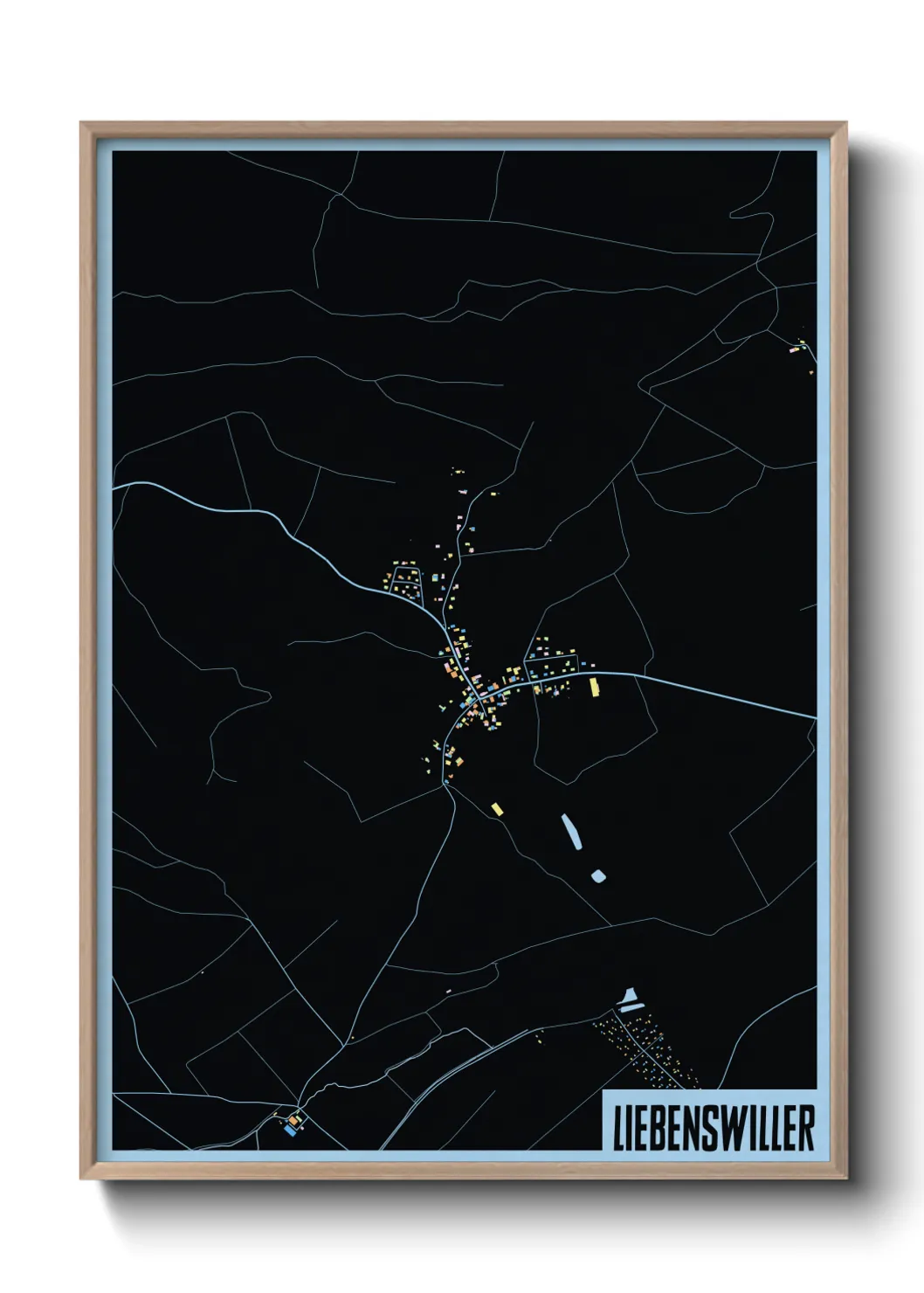 Une affiche de carte sur Liebenswiller