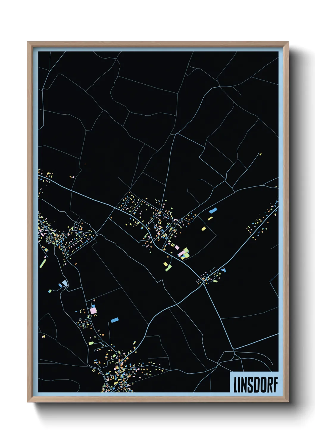 Une affiche de carte sur Linsdorf