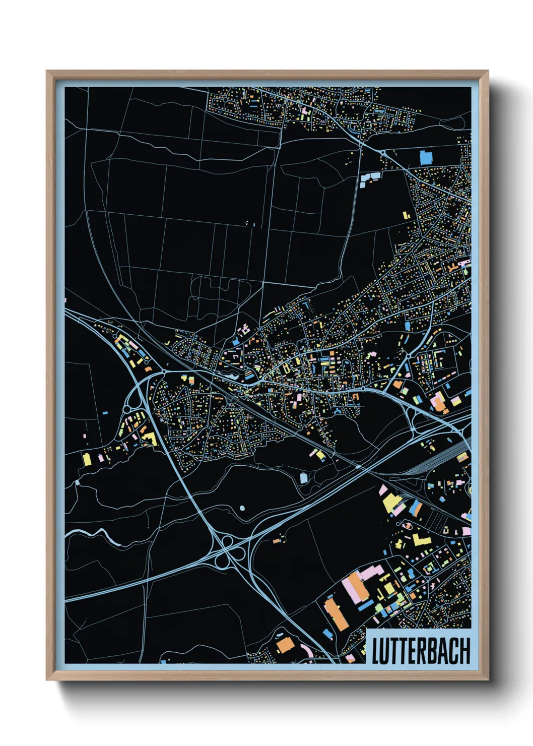 Une affiche de carte sur Lutterbach