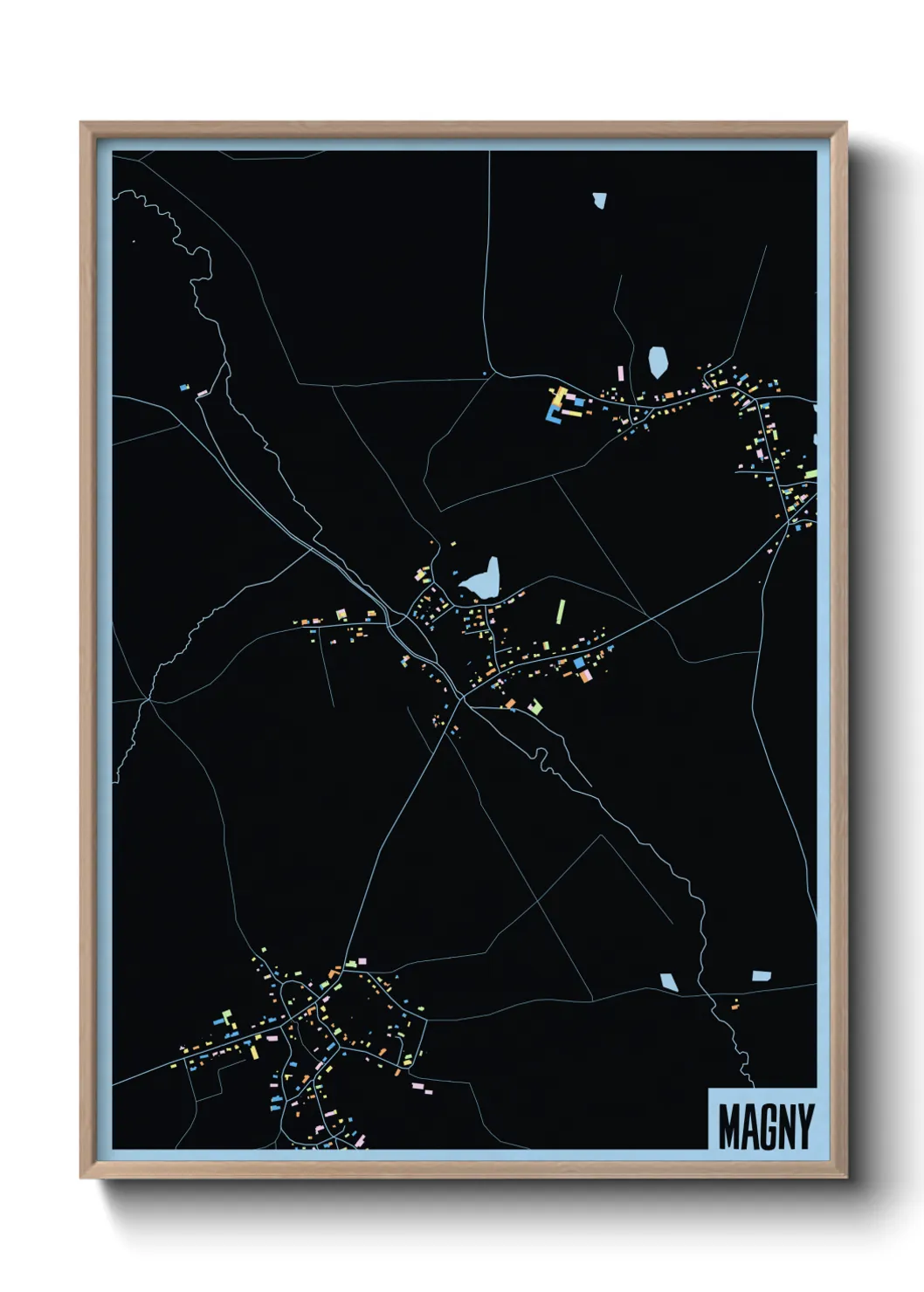 Une affiche de carte sur Magny